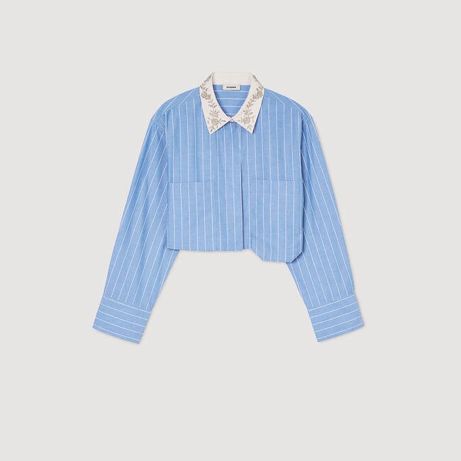 Chemise courte à rayures