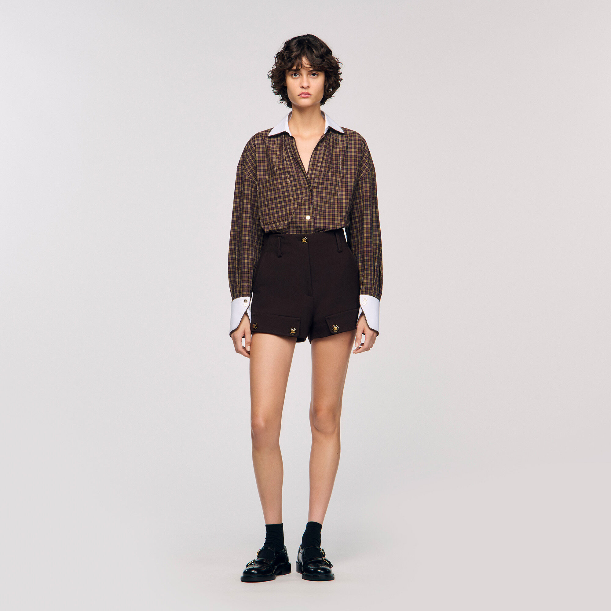 Chemise bicolore à carreaux