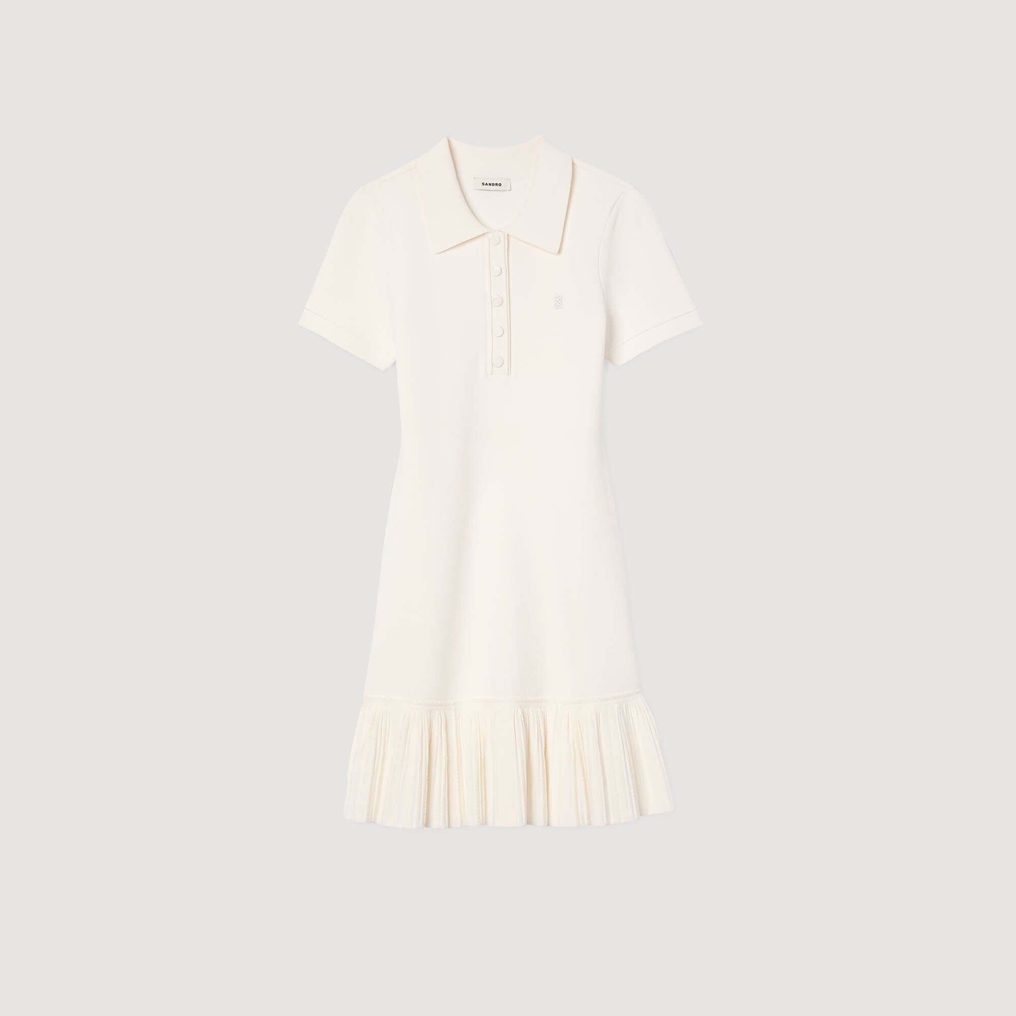 Robe courte en maille col polo