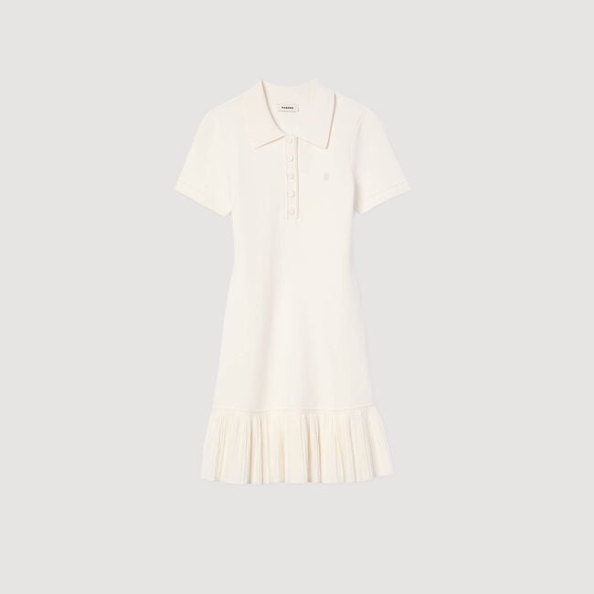 Robe courte en maille col polo