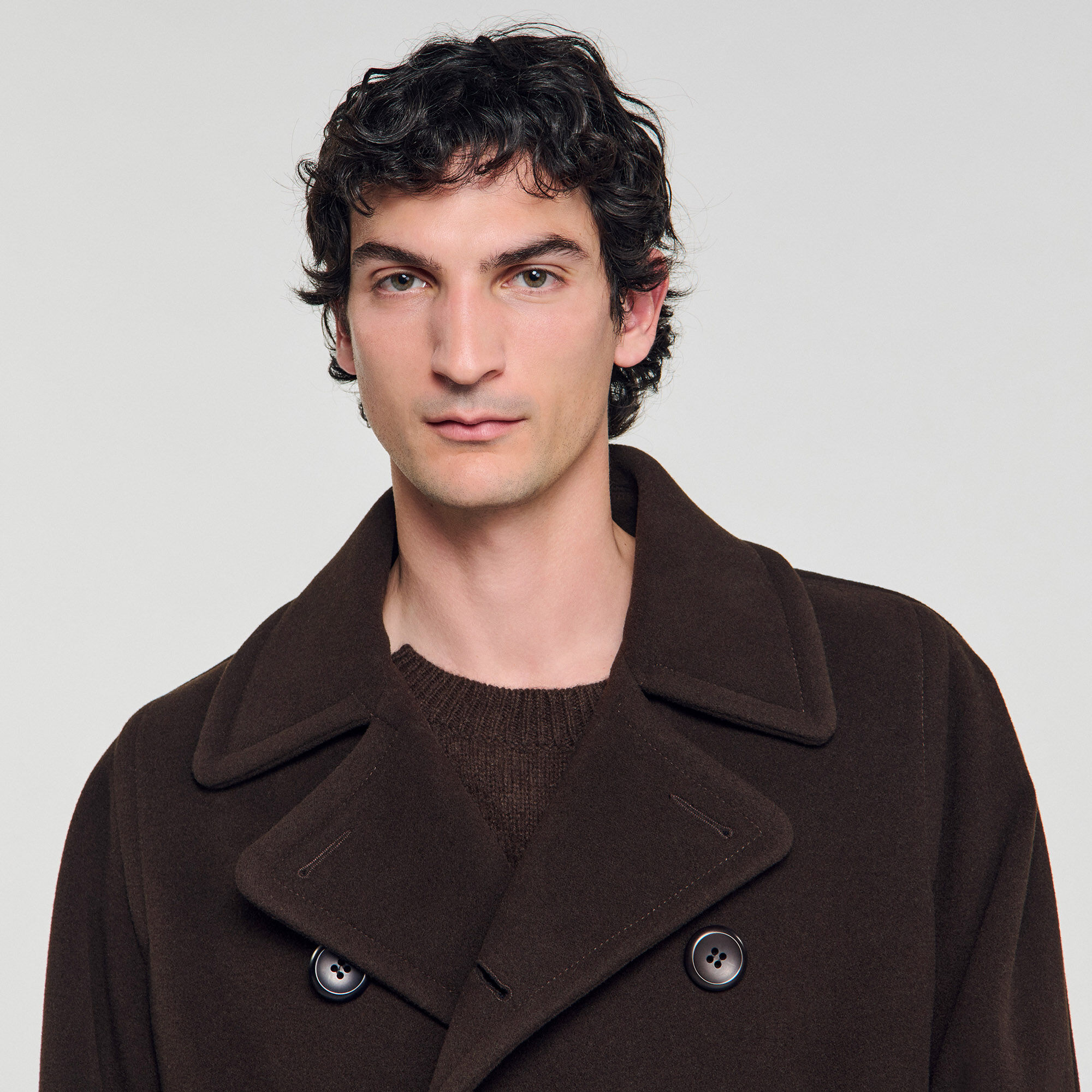 Manteau croisé laine et cachemire