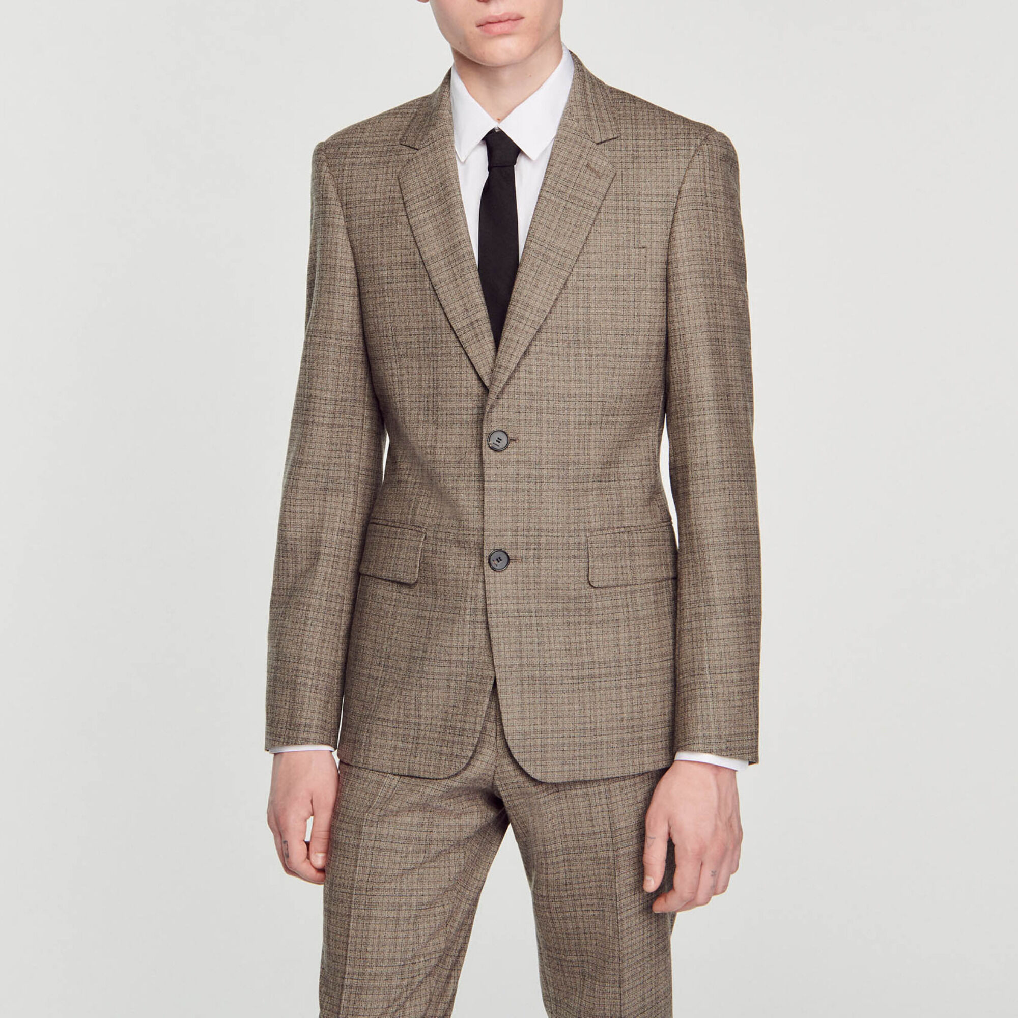 Veste  de costume à carreaux en laine