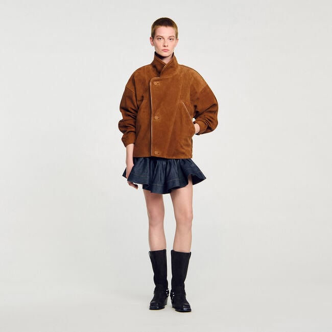 Blouson en daim oversize