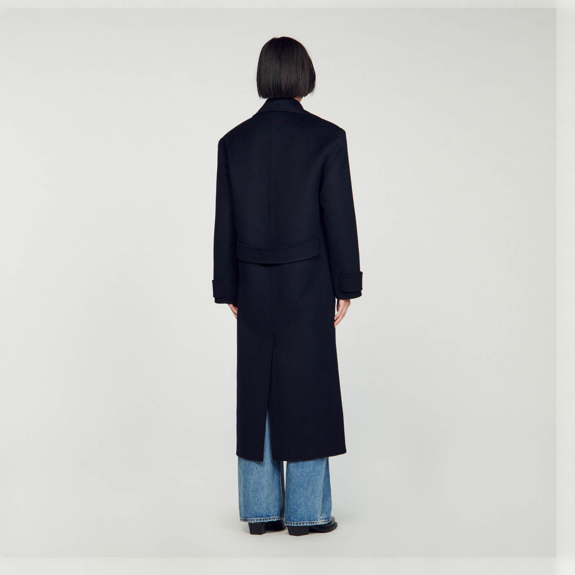 Manteau long oversize double face