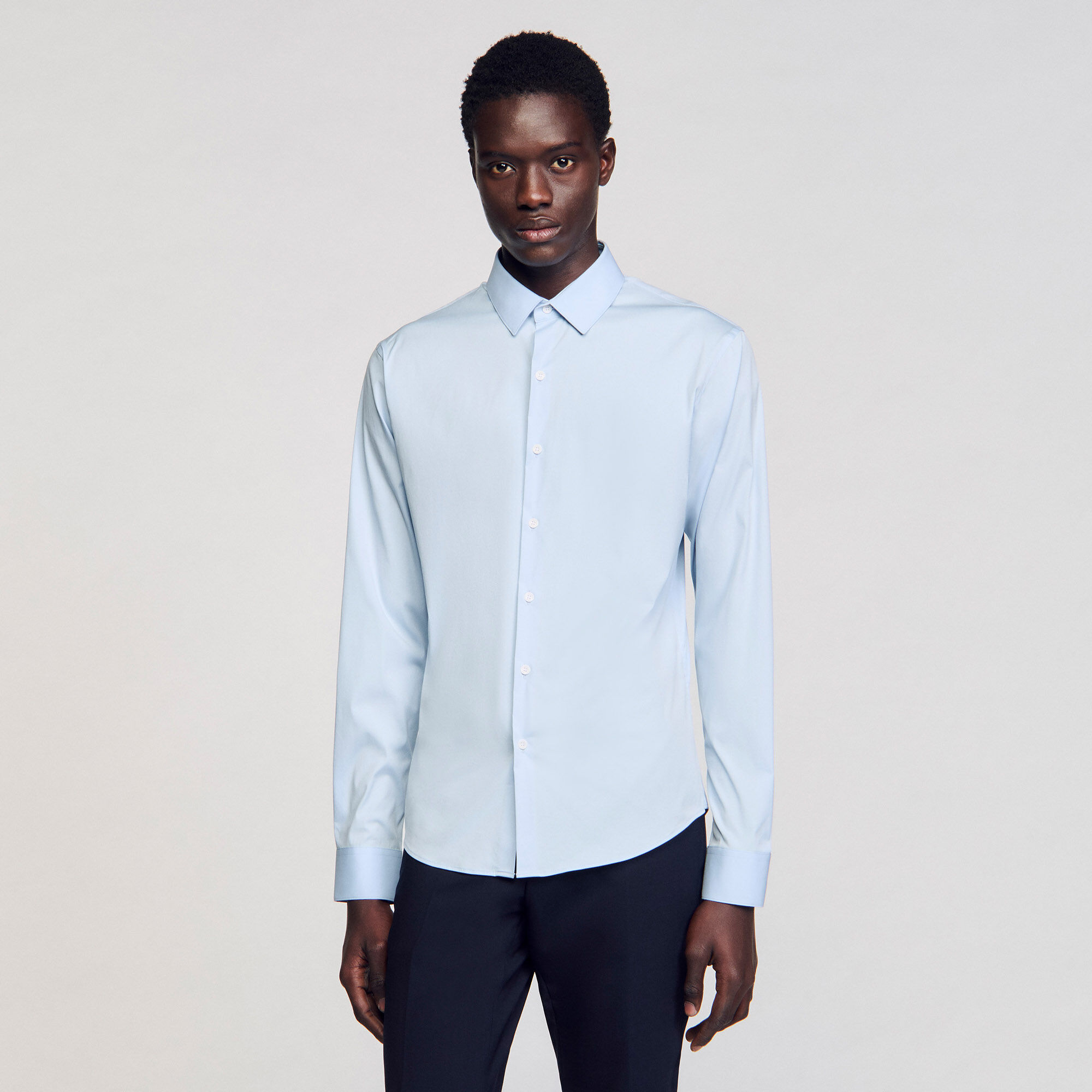 Chemise ajustée en coton stretch