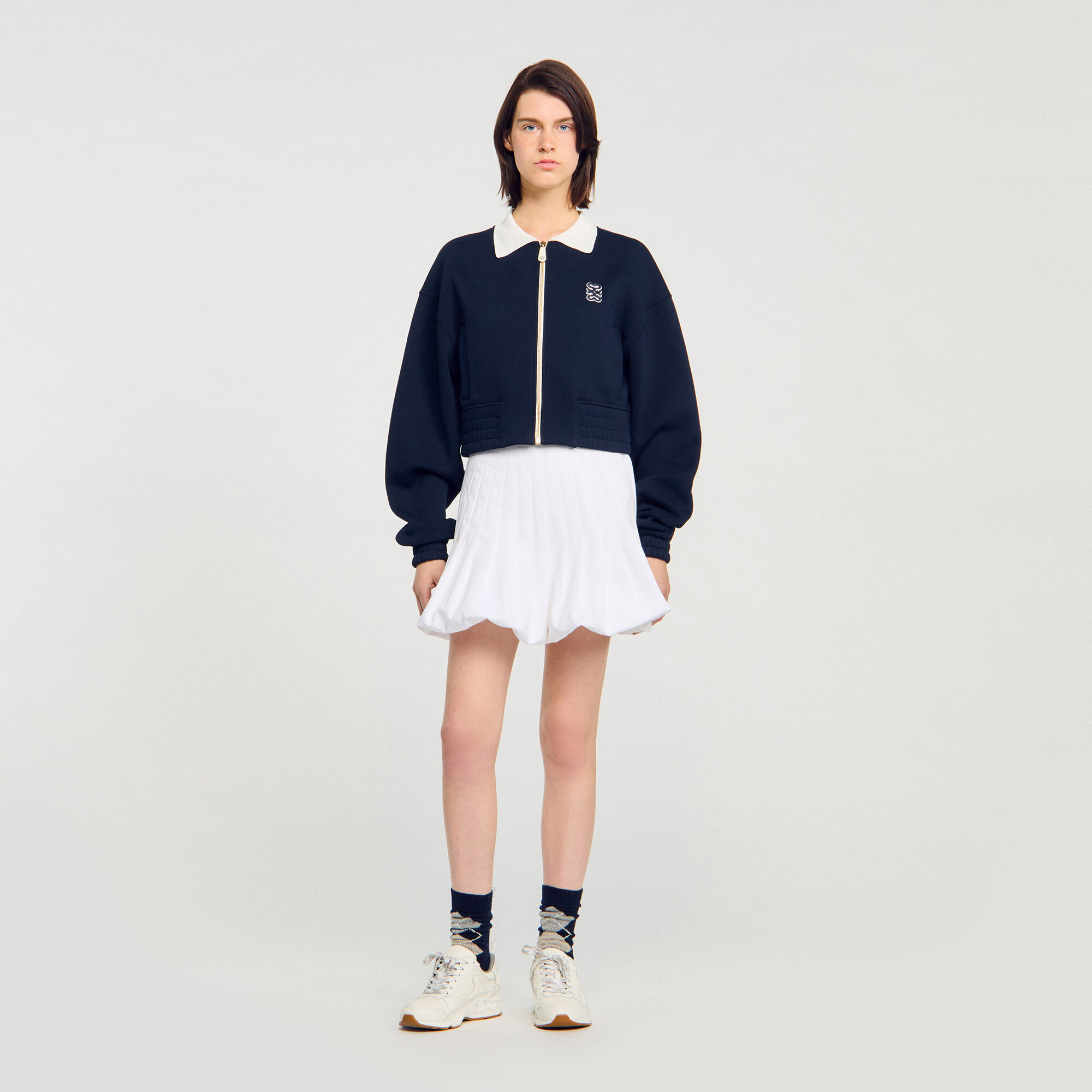 Sweatshirt court bicolore