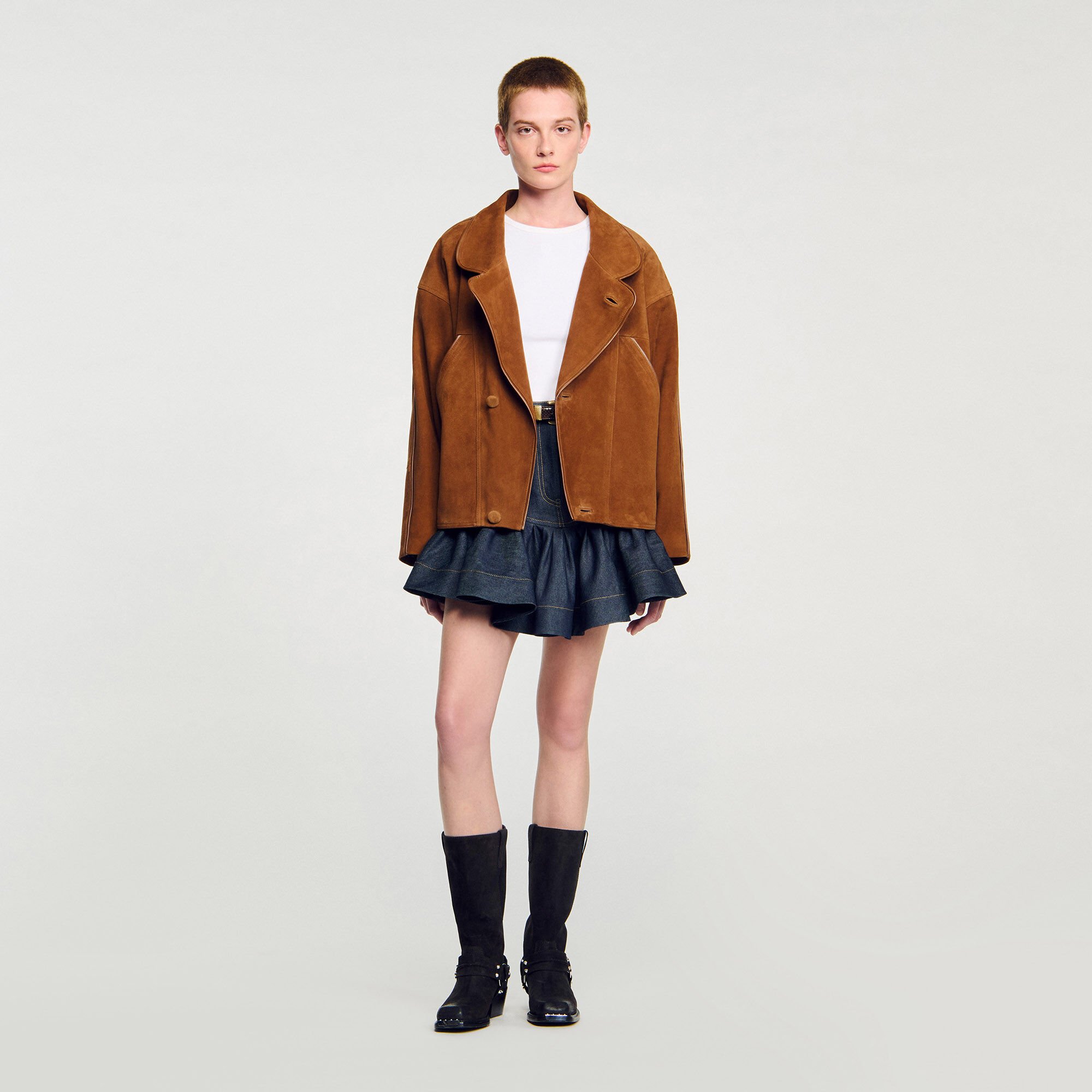 Blouson en daim oversize