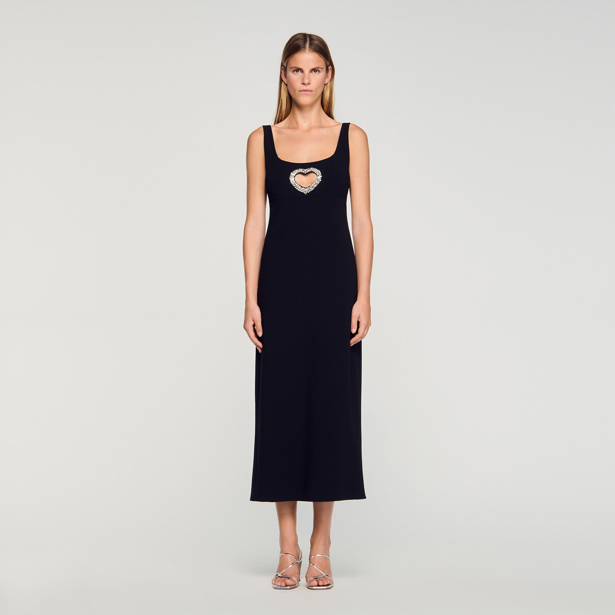 Robe longue cœur strassé