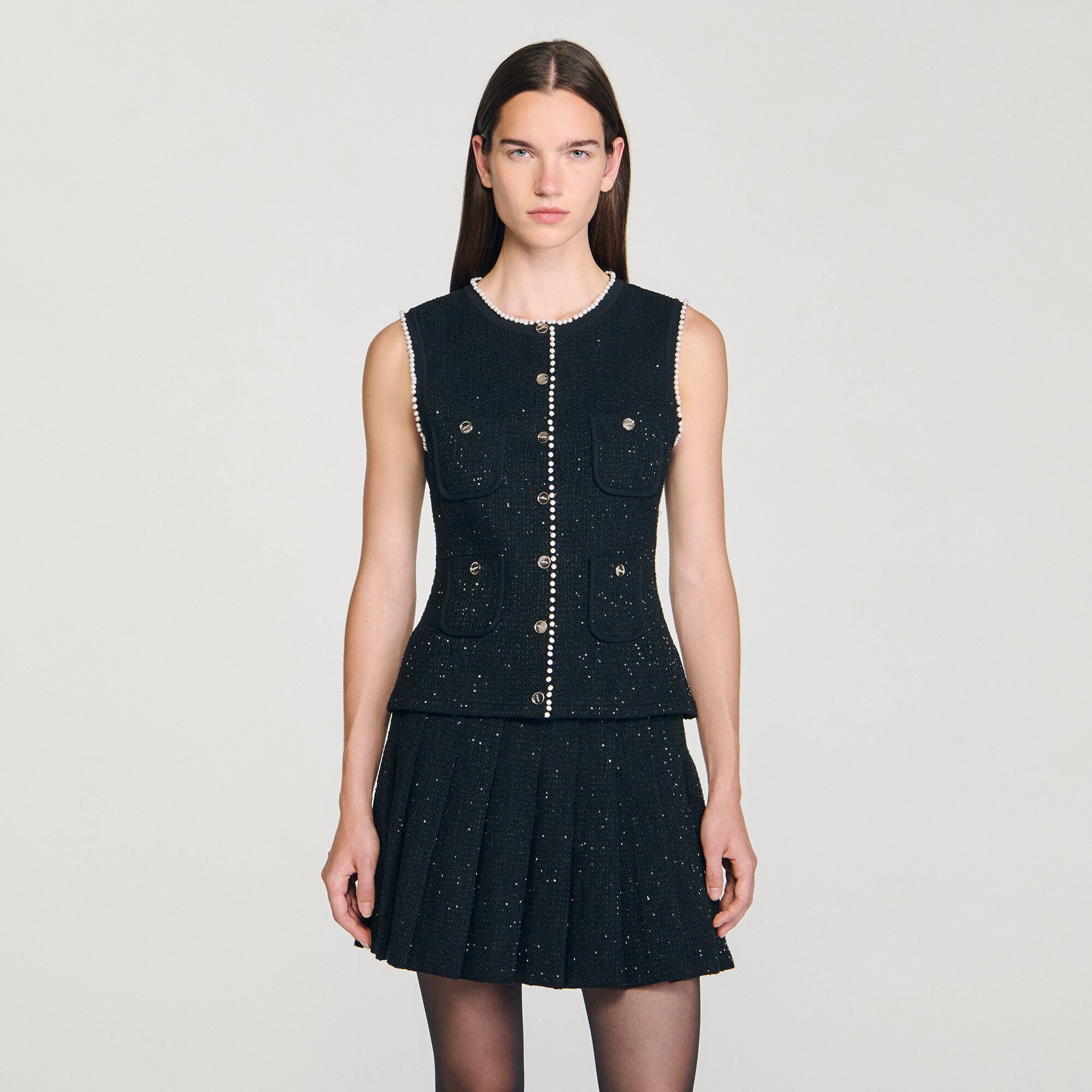 Cardigan en maille tweed