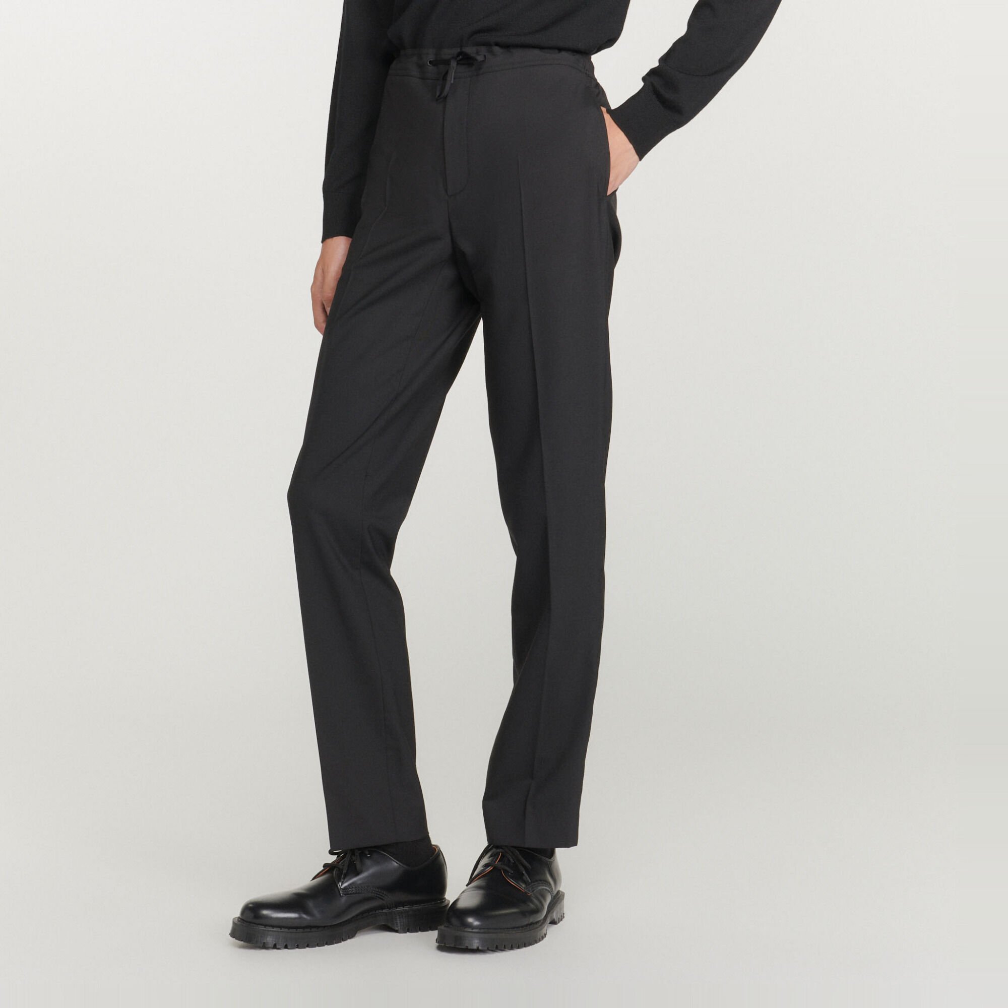 Pantalon à ceinture élastiquée