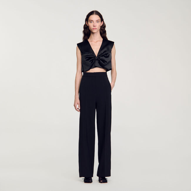 Pantalon large à bande latérale satinée