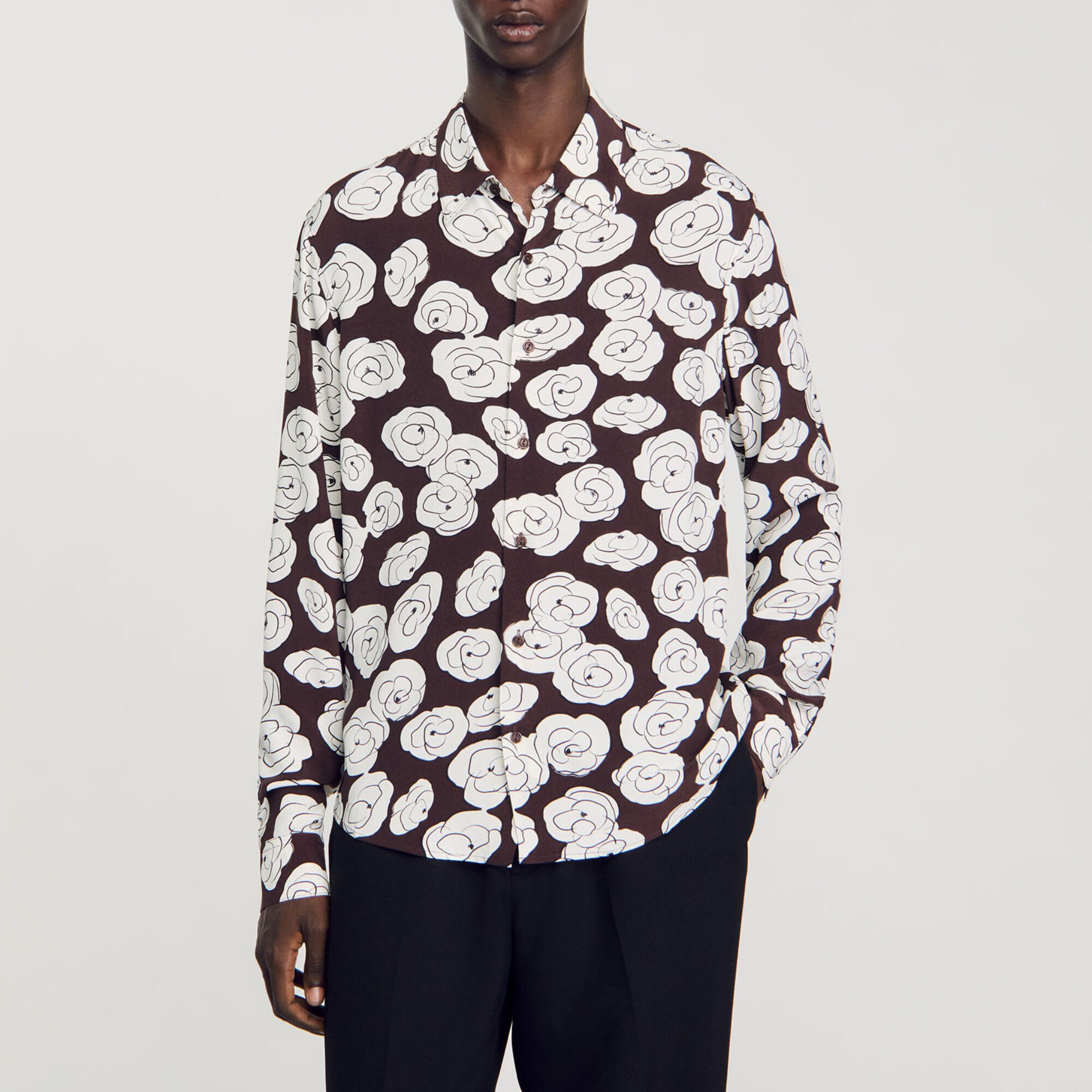 Chemise imprimé camélias