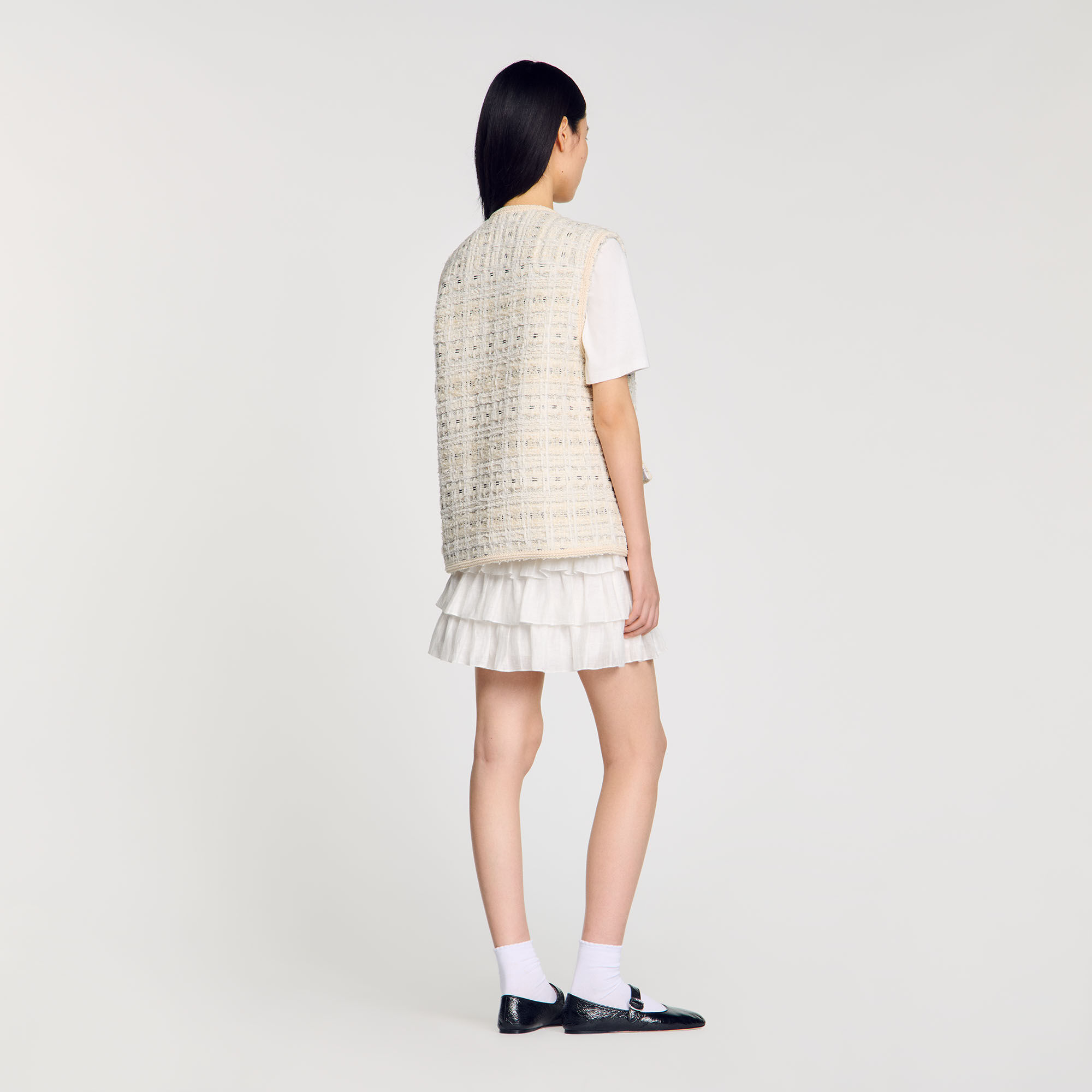 Veste sans manches en tweed