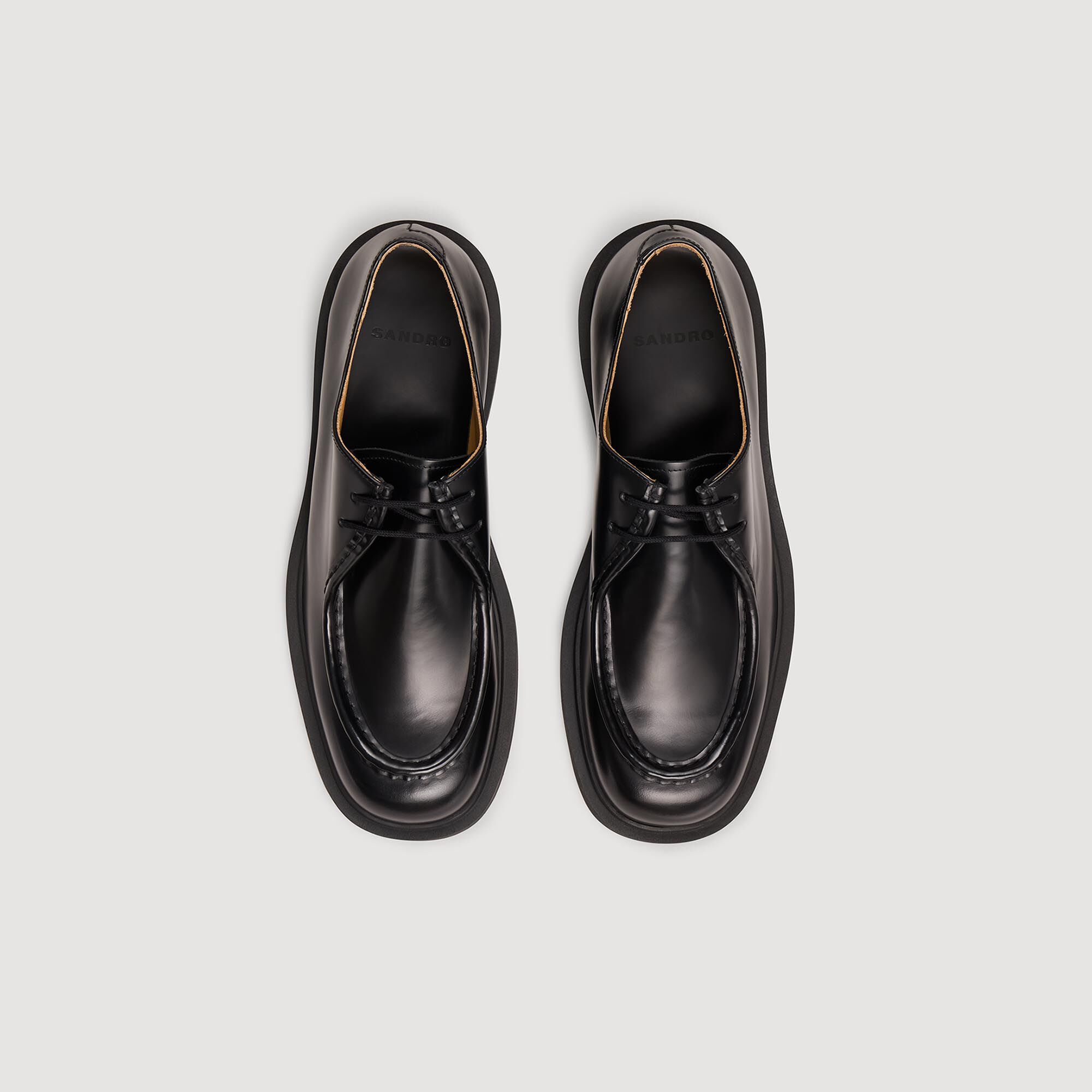 Derbies en cuir glacé