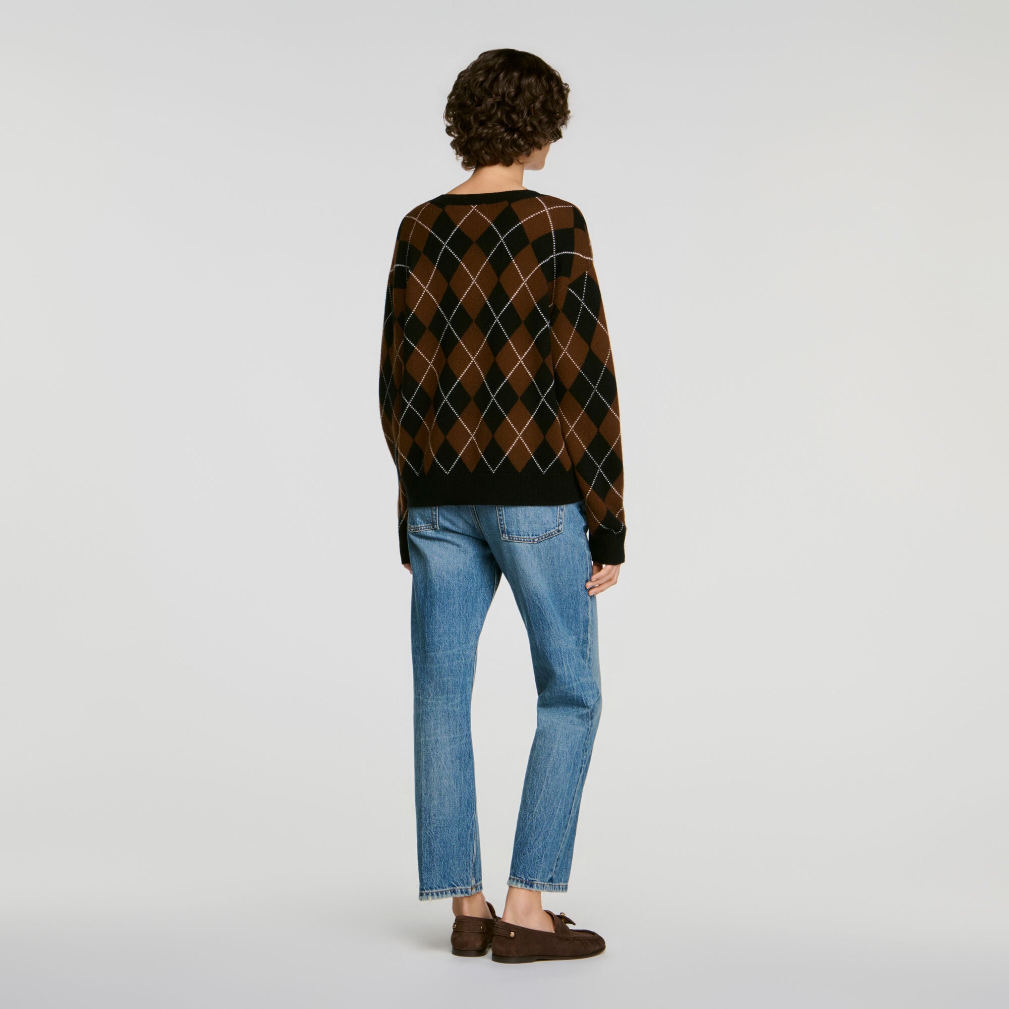 Pull motif Argyle en laine - Femme | Sandro Paris