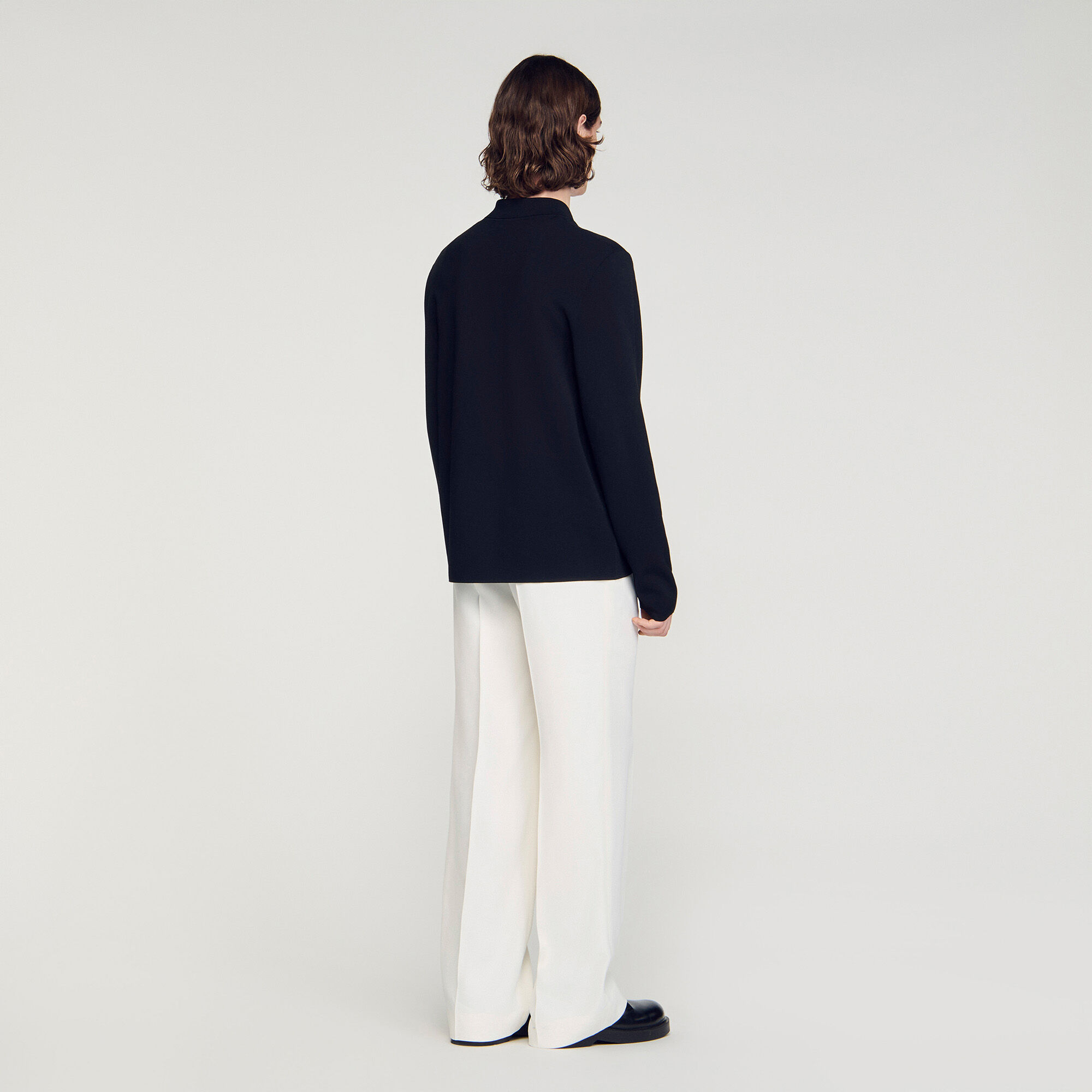 Cardigan en maille viscose zipp&eacute;