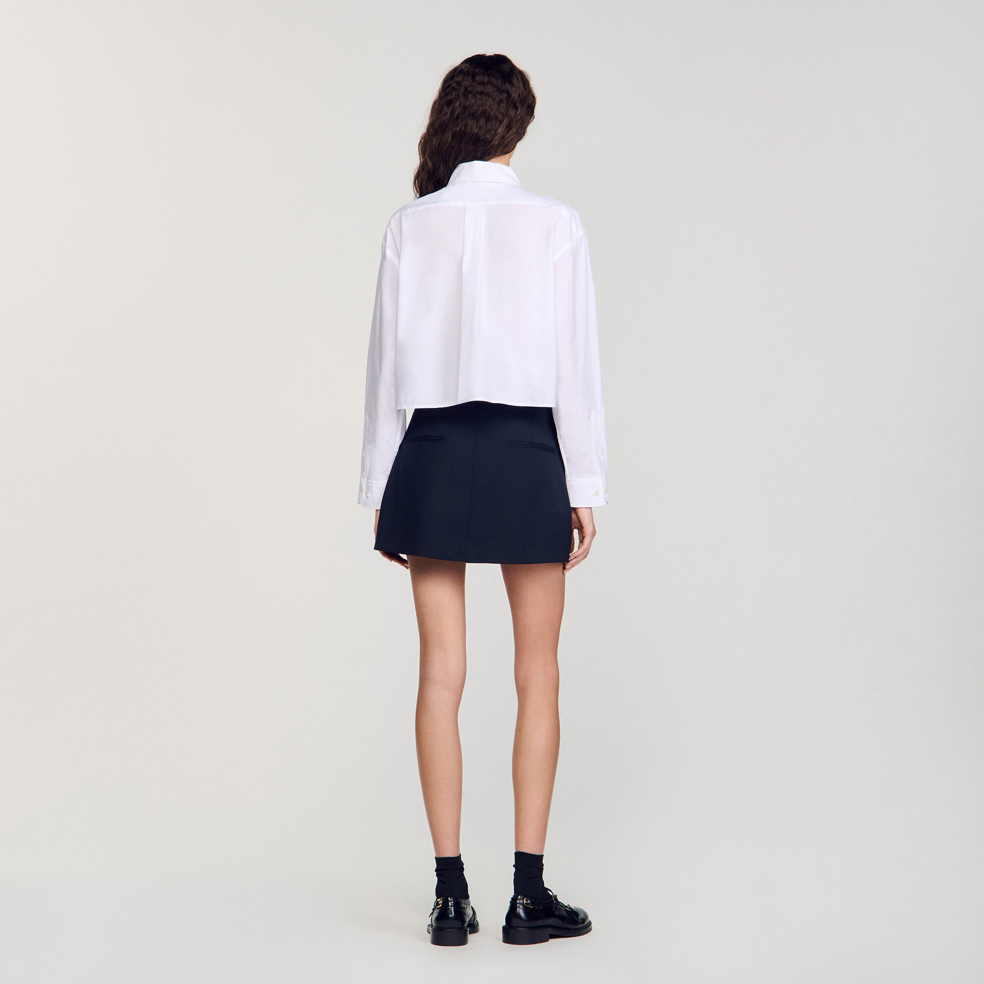 Chemise courte en popeline