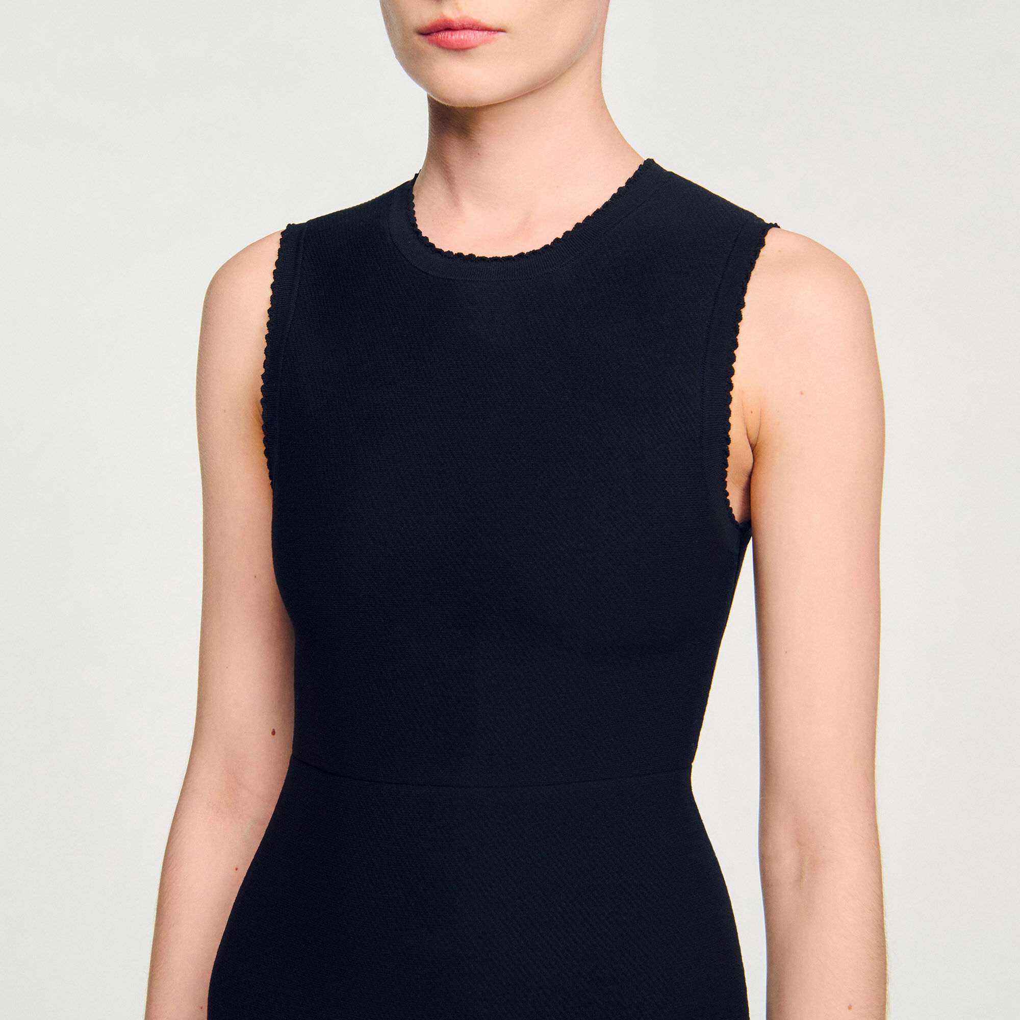 Robe courte en maille bicolore