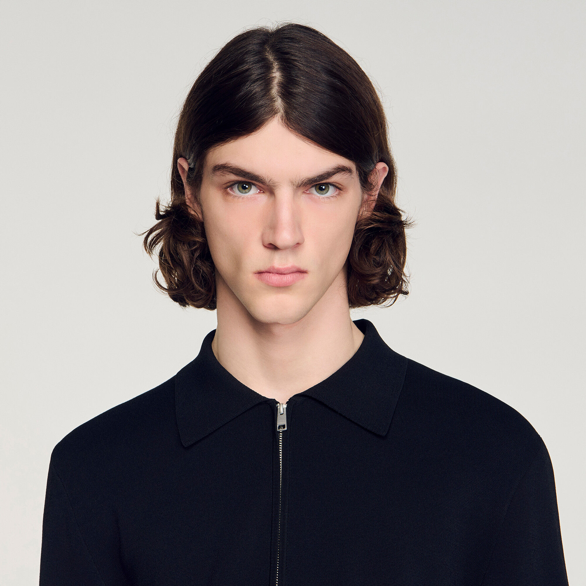 Cardigan en maille viscose zipp&eacute;