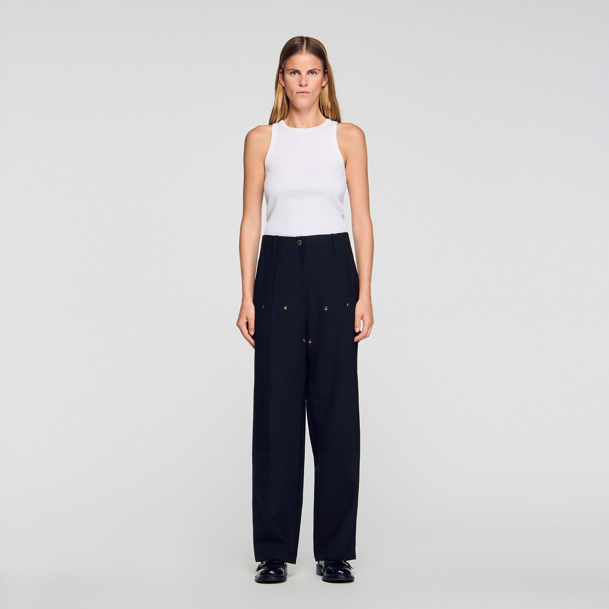 Pantalon fluide à rivets