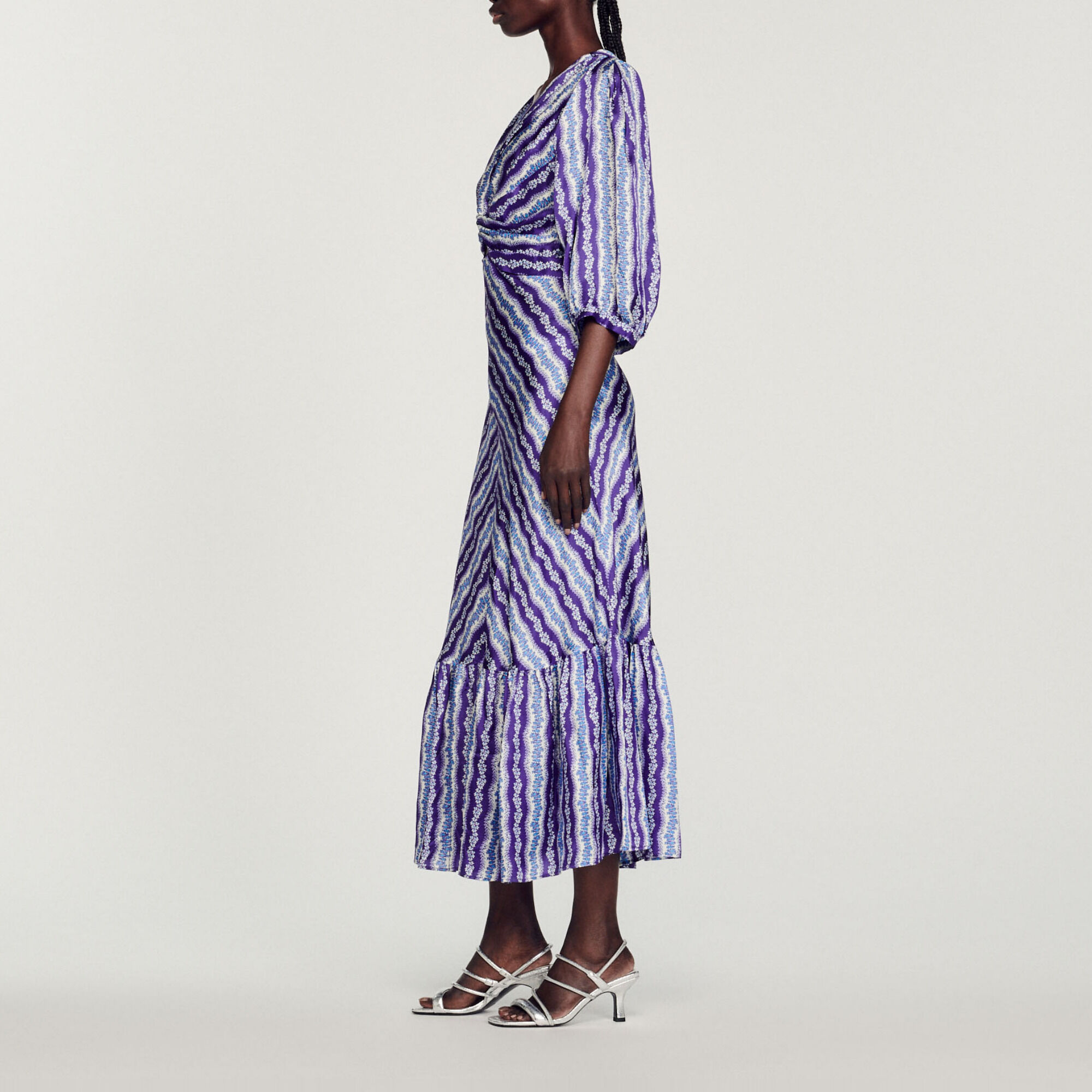 Robe torsad&eacute;e imprim&eacute; fleuri