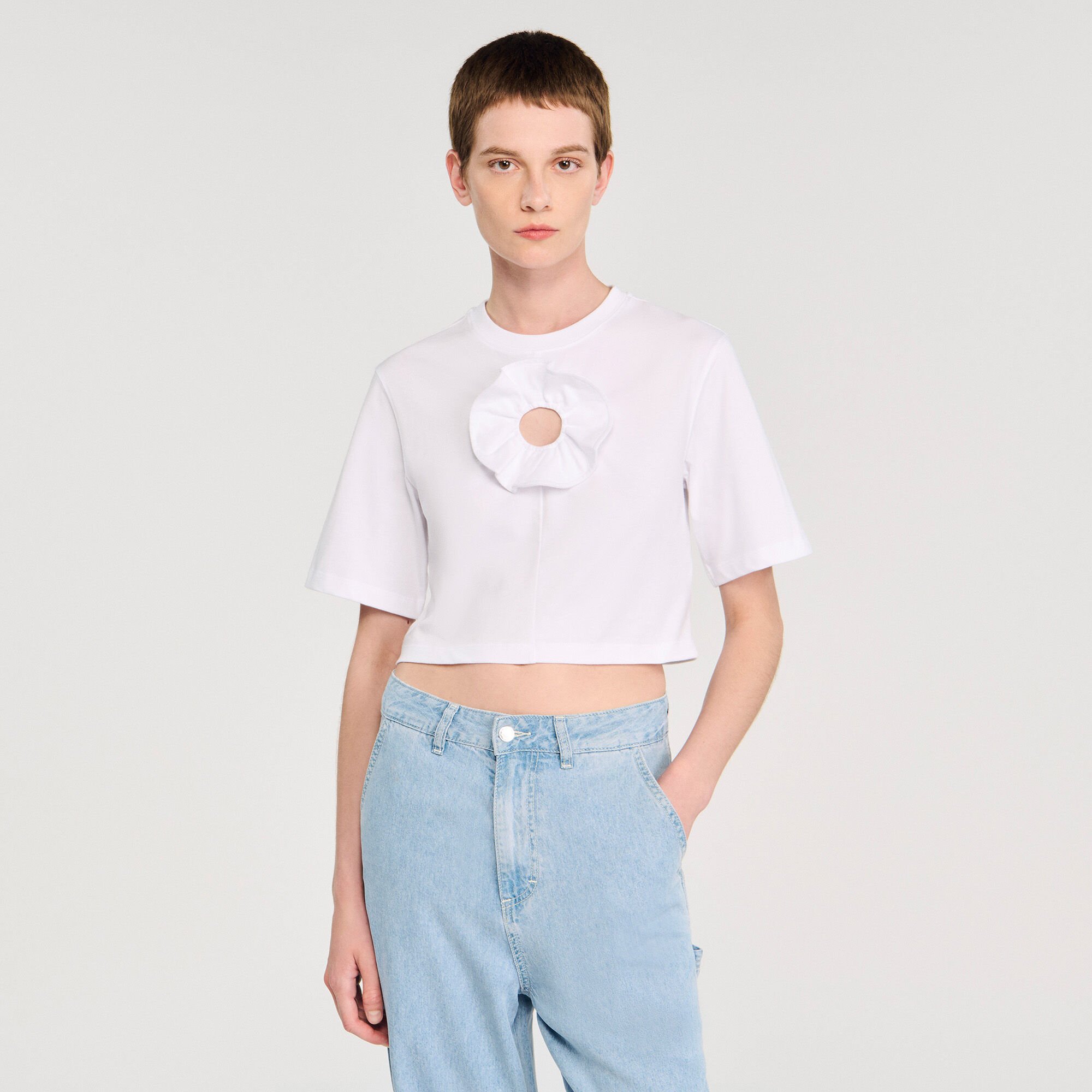 T-shirt à détail volant