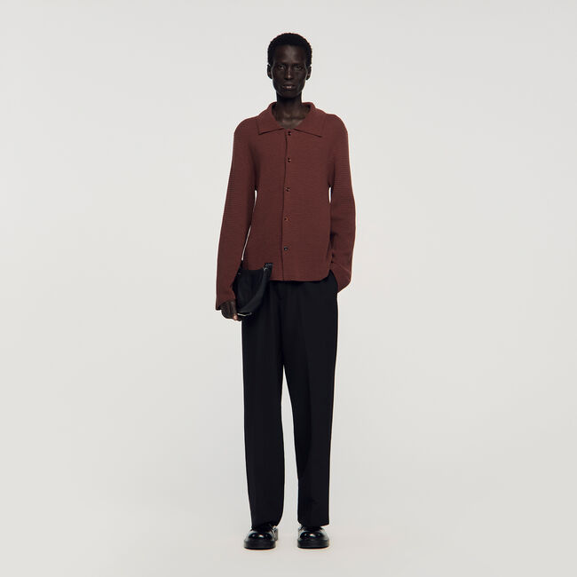 Chemise en tricot effet gauffr&eacute;