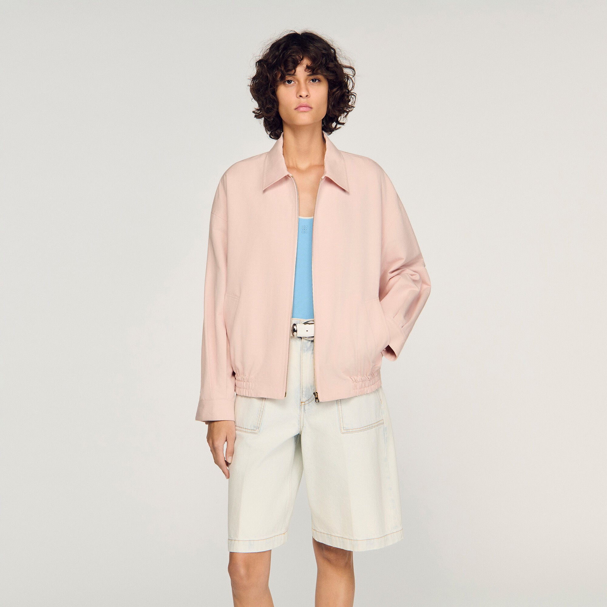 Blouson en coton et lin