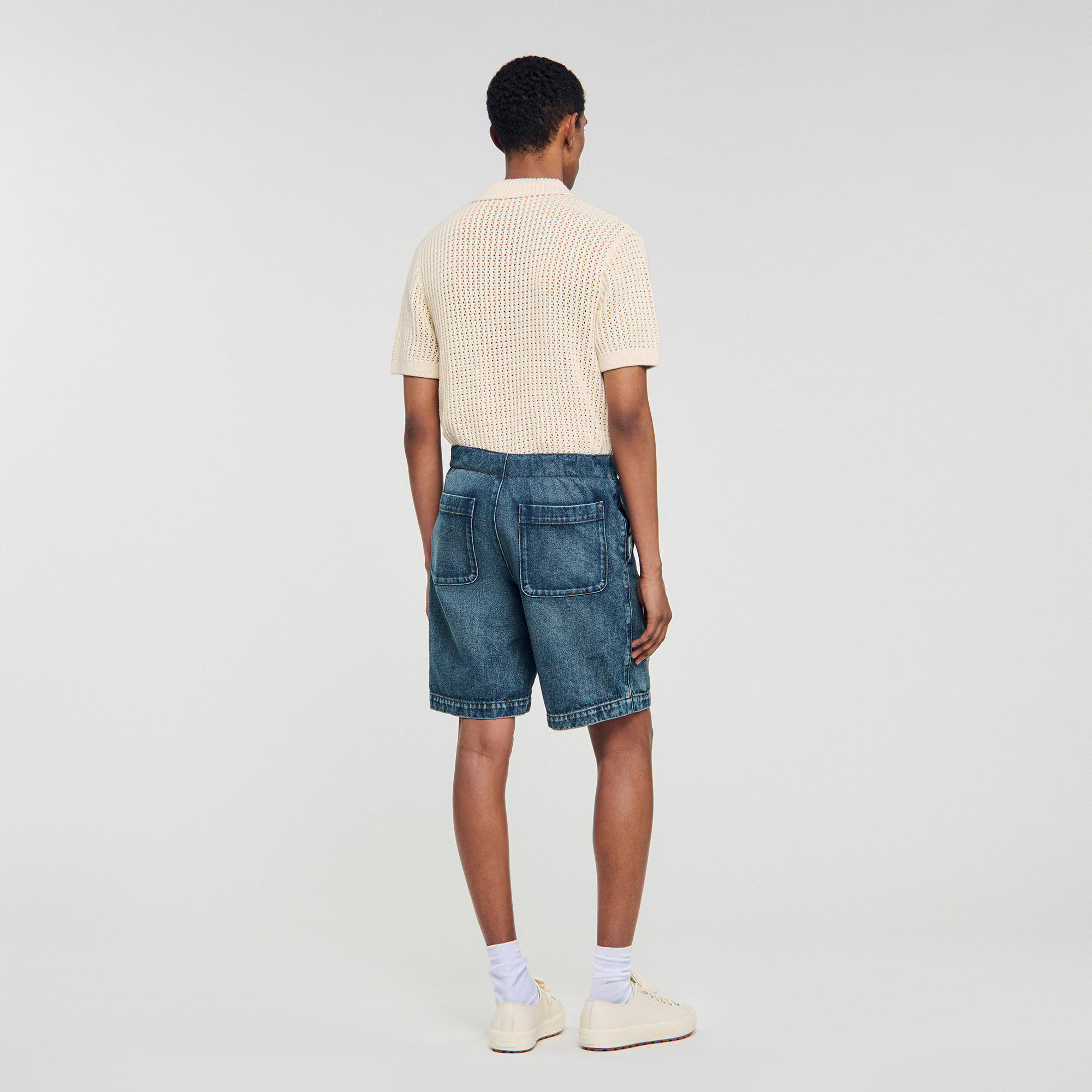 Short en denim élastiqué