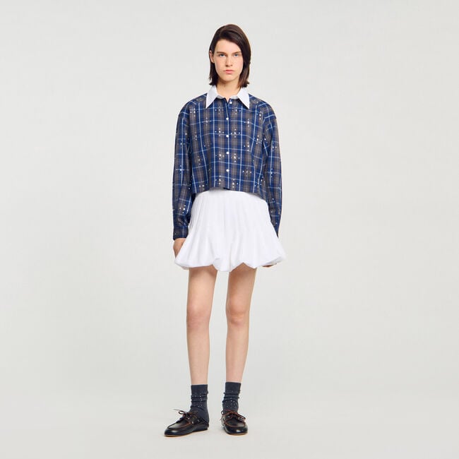 Chemise à carreaux strassée