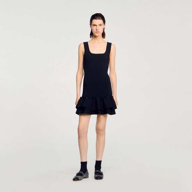Robe courte col carré
