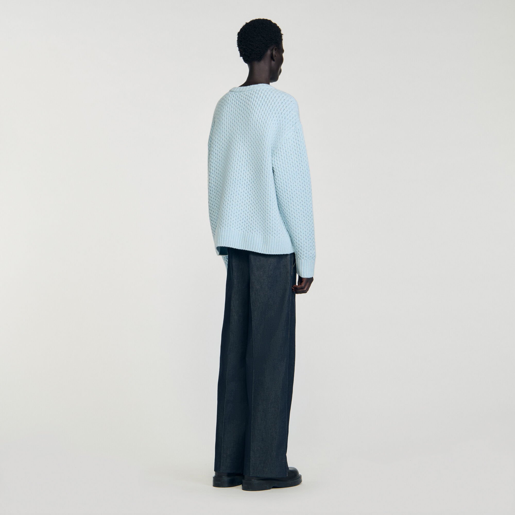 Pull laine point nid d'abeille