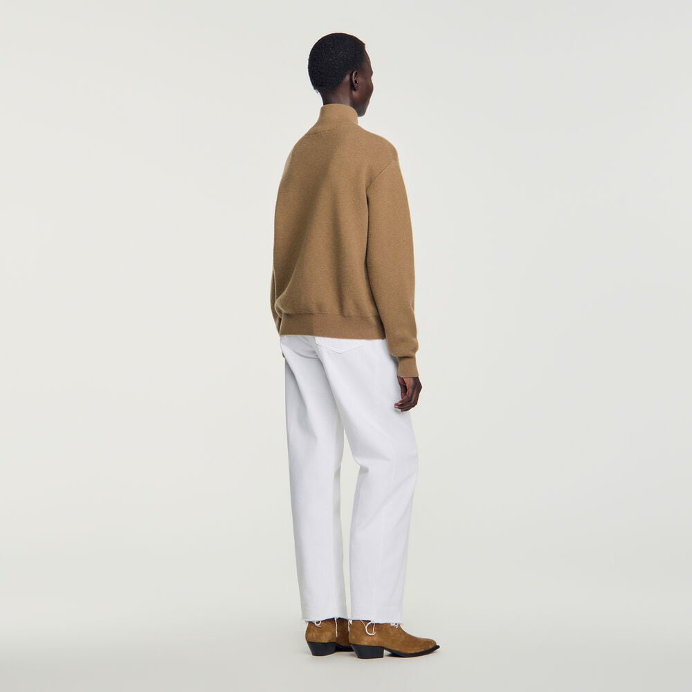 Sandro Pull laine et cachemire – Camel – vue 5