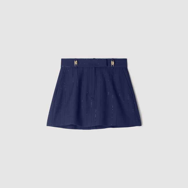Jupe short &agrave; rayures sequins