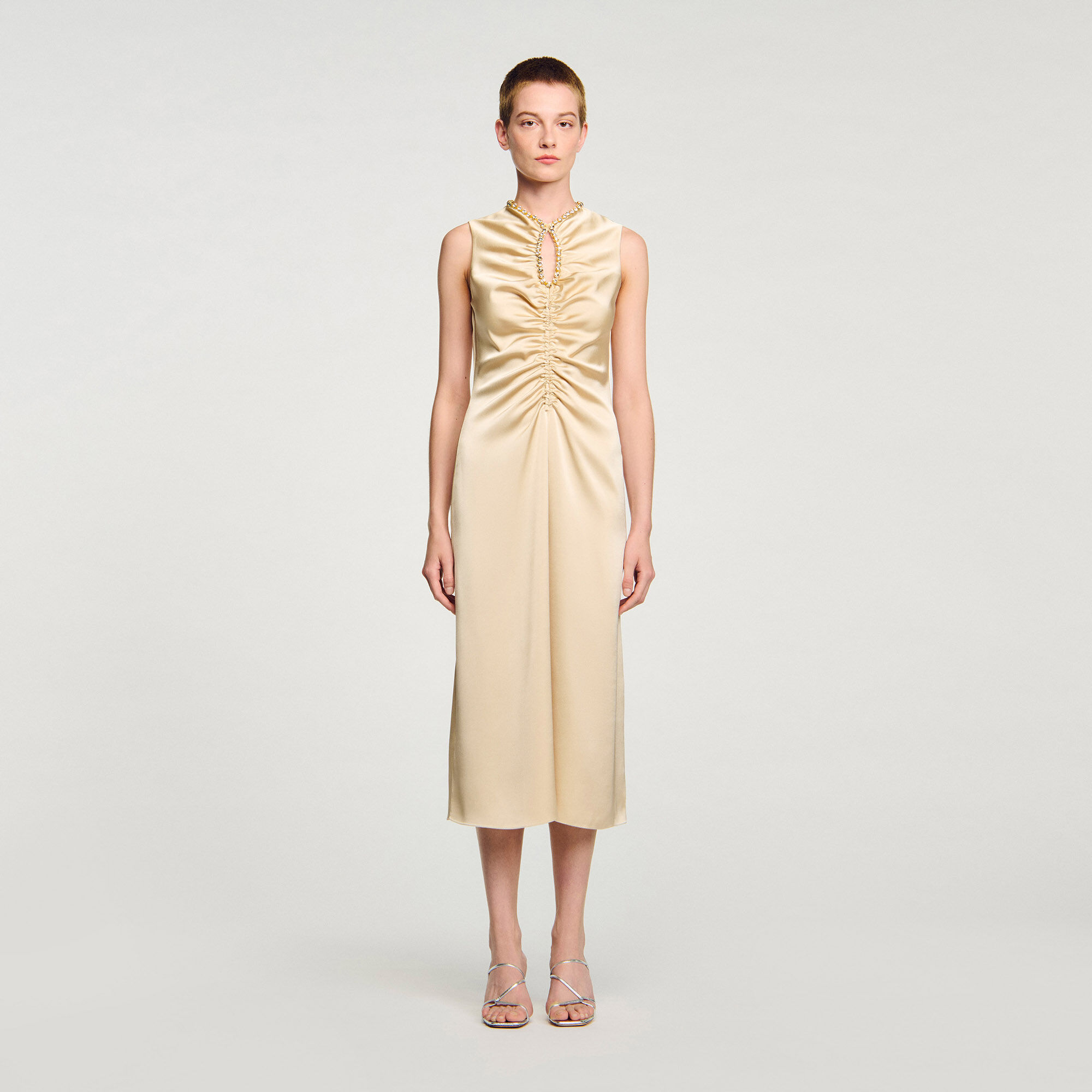 Robe midi à strass