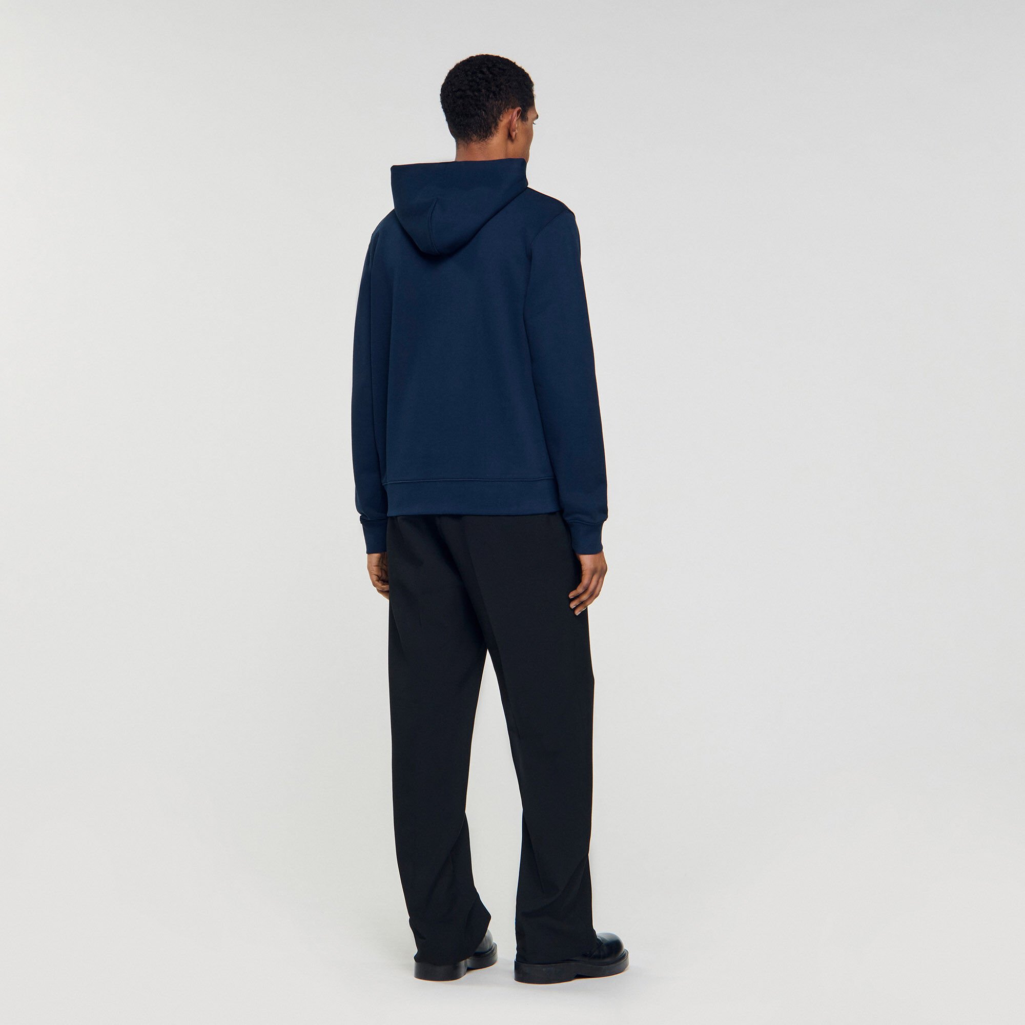 Sweatshirt à patch en cuir
