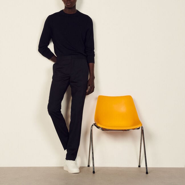 Pantalon droit en laine vierge