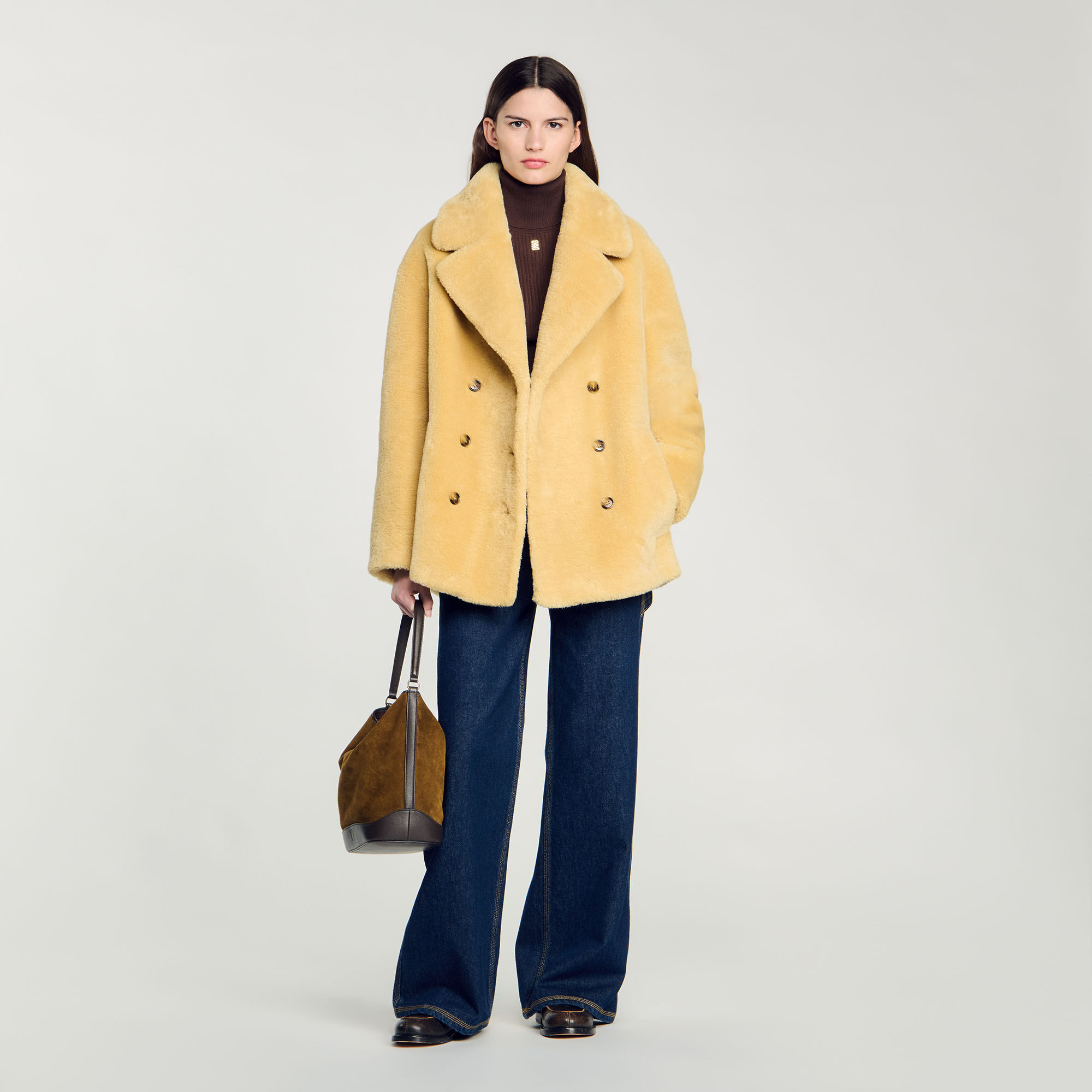 Manteau sandro fourrure outlet