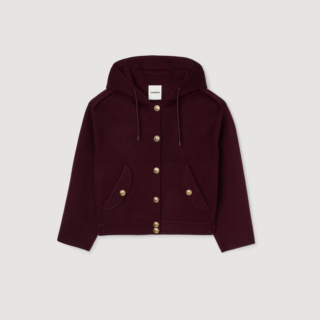 Veste à capuche en laine