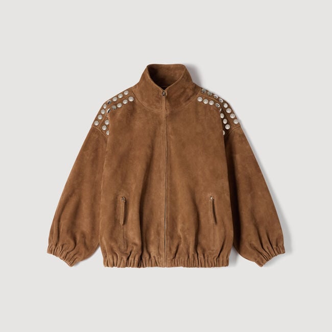 Blouson en su&egrave;de &agrave; studs