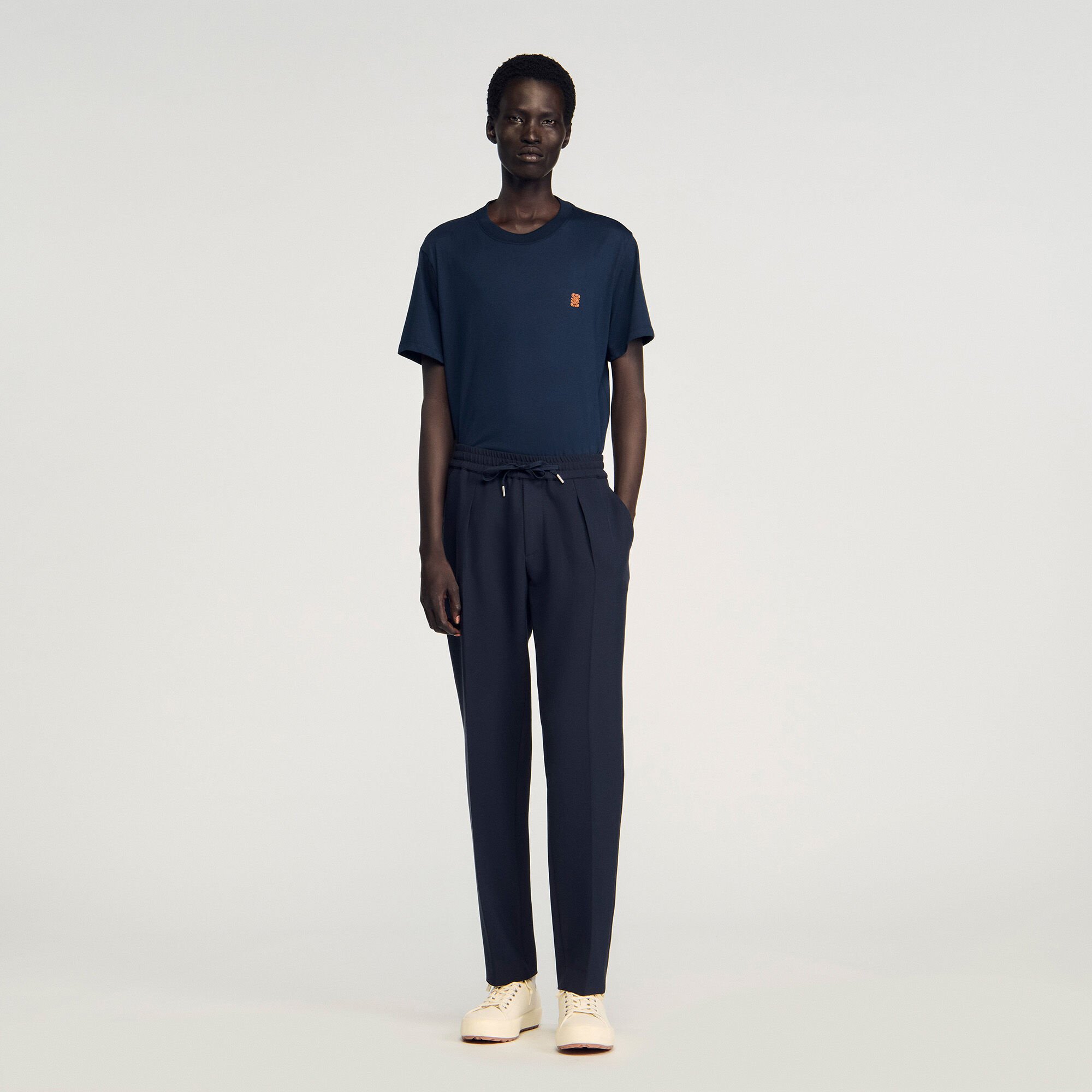 Pantalon droit élastiqué