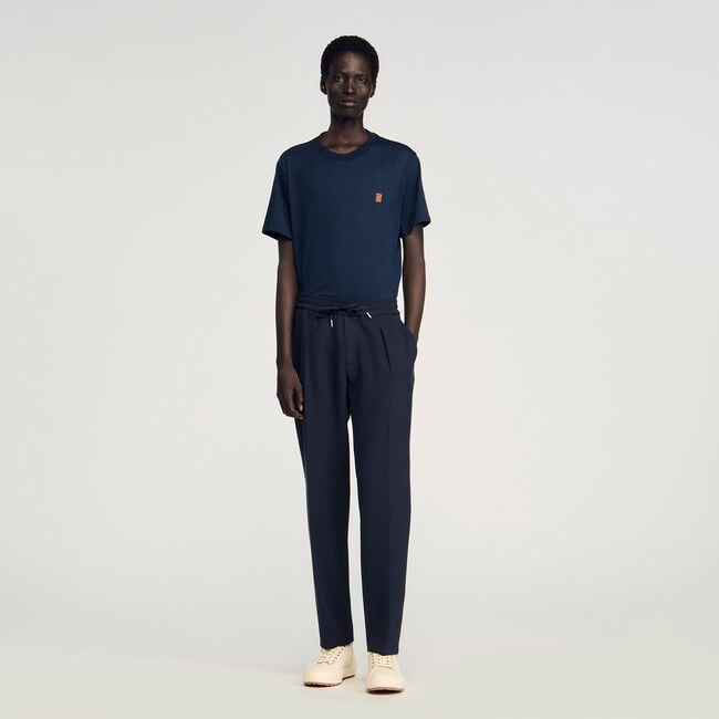 Pantalon droit élastiqué