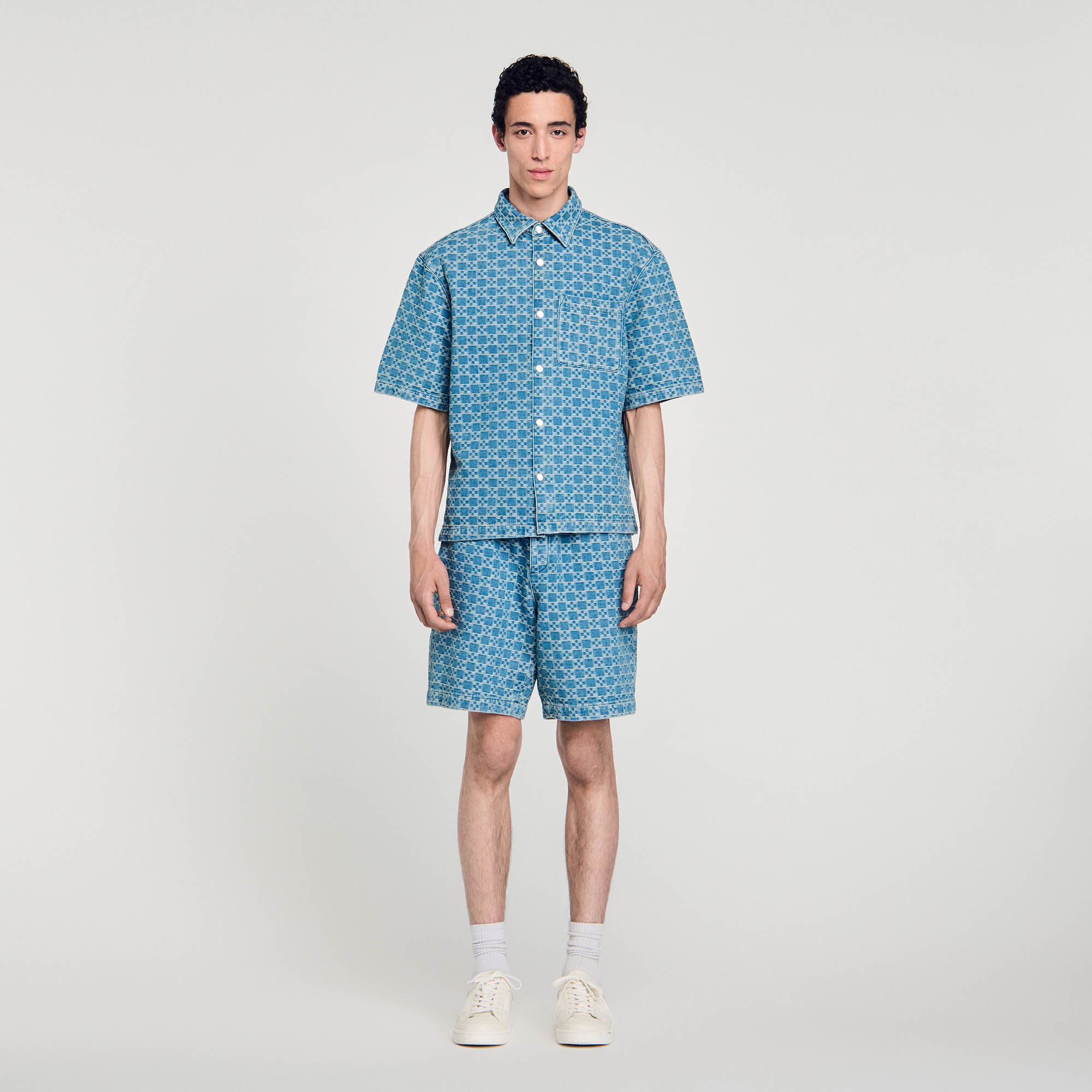 Chemise en denim square cross