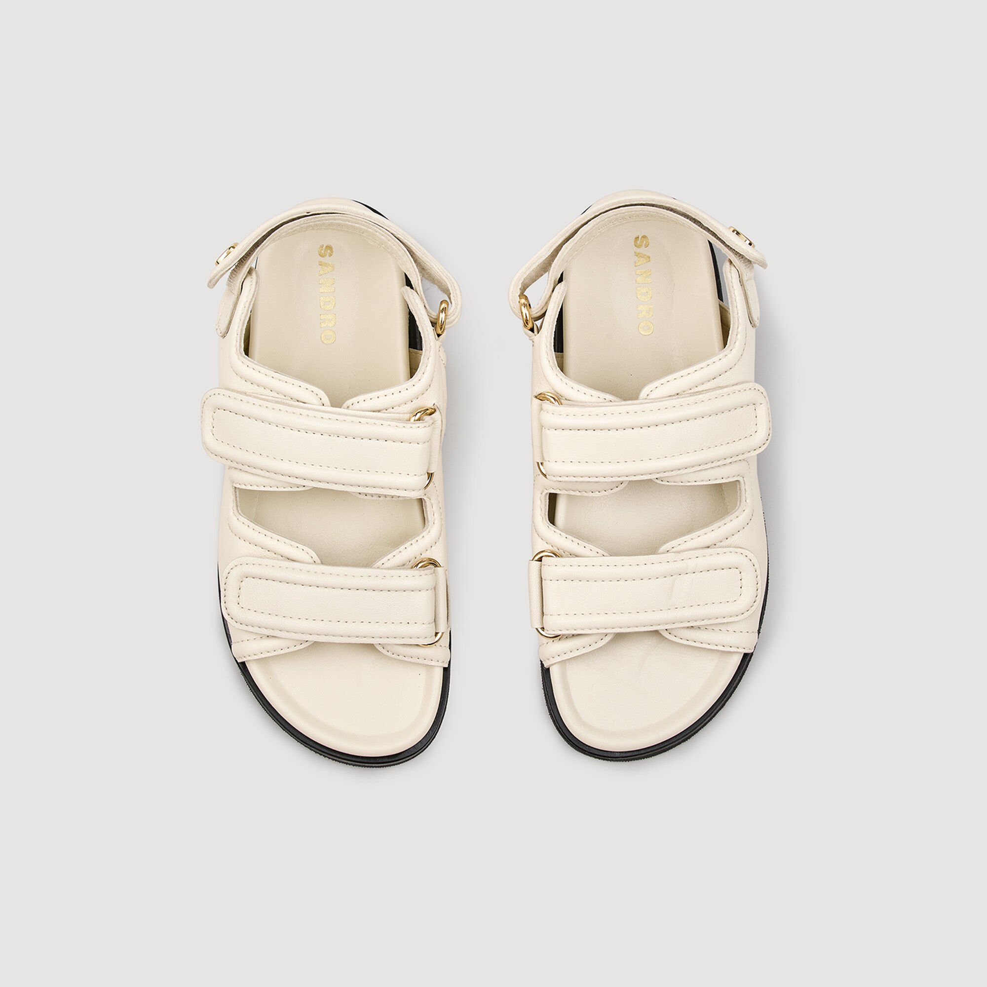 Sandales en cuir d'agneau lisse