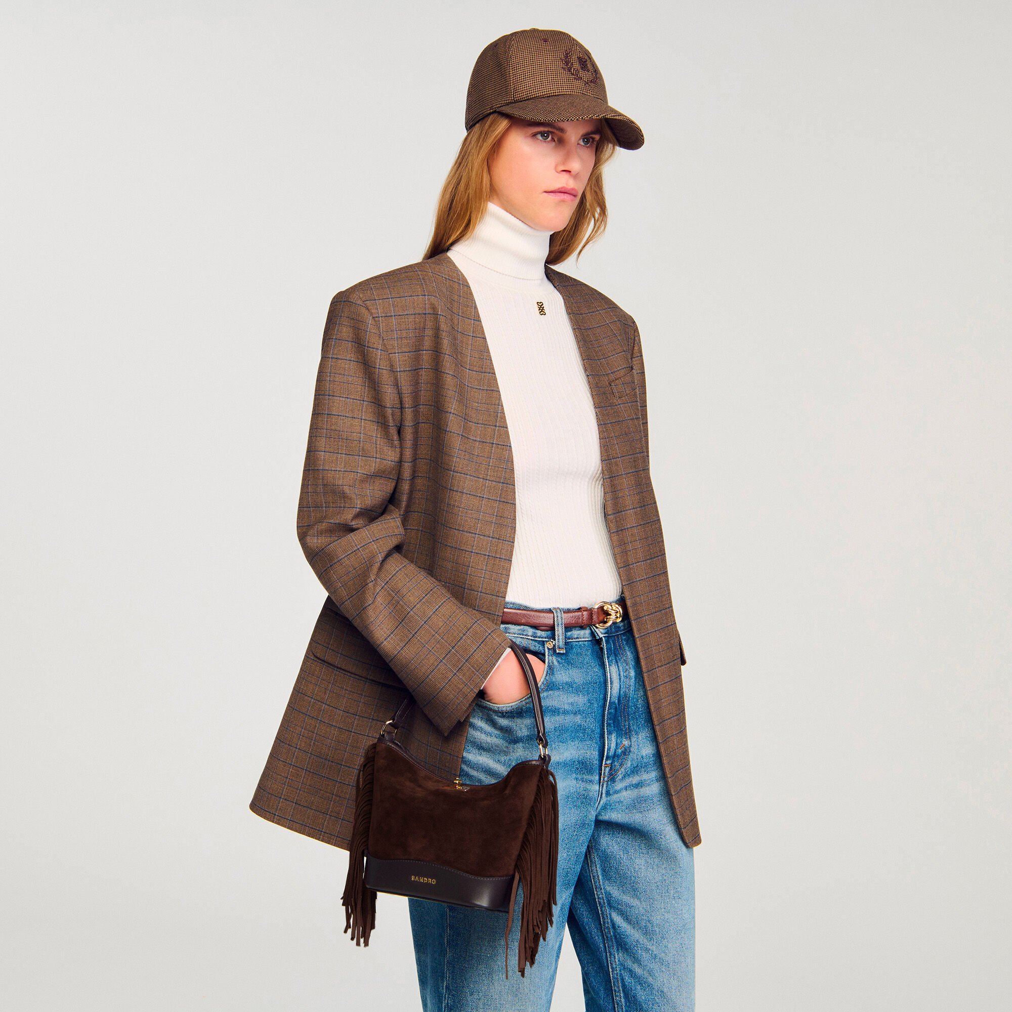 Sac seau TANGOSO en suède à franges