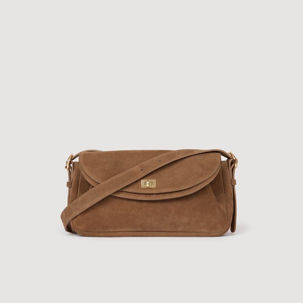 Sandro Sac en cuir en suède Le Mambo – Beige – vue 9