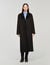 Manteau long en laine et cuir