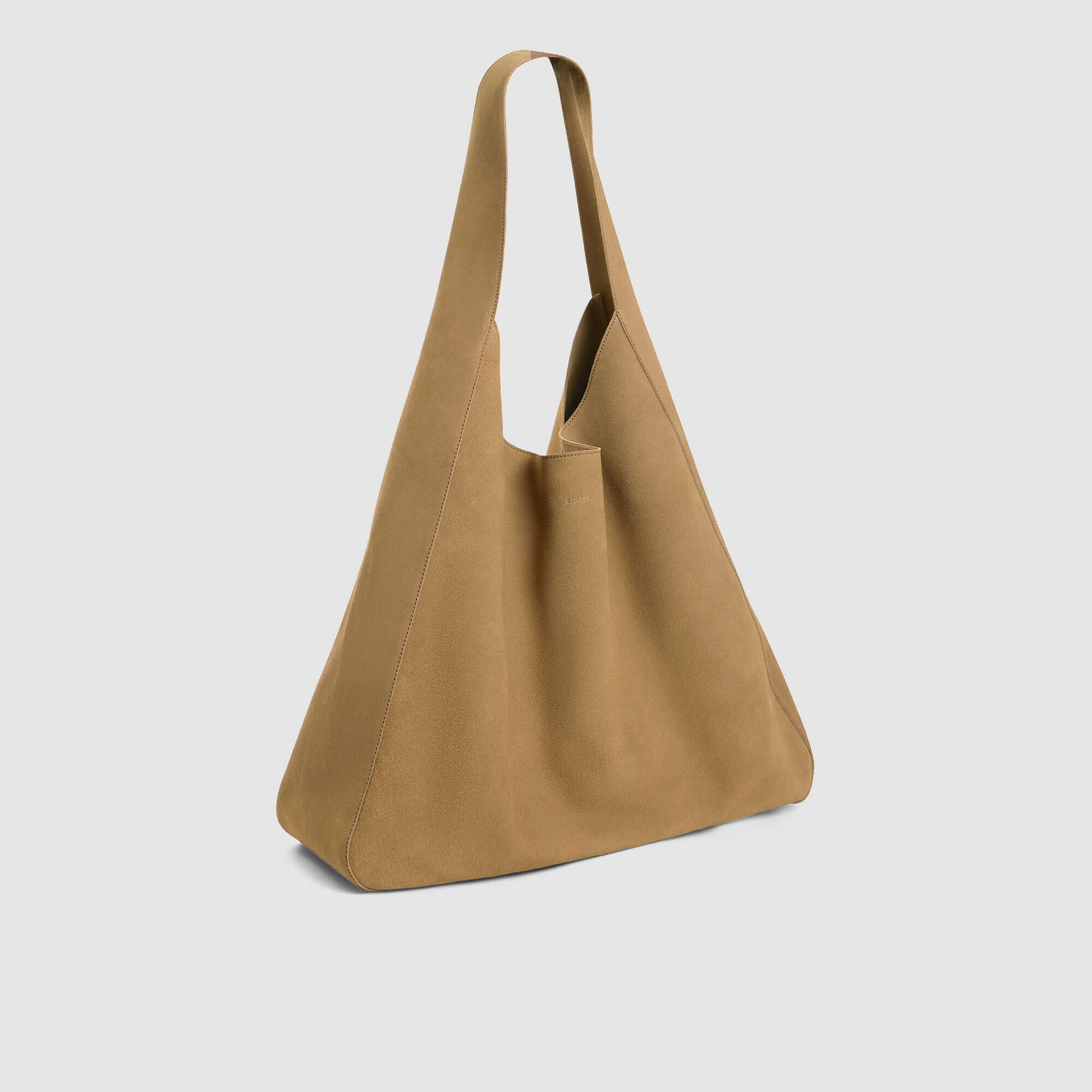 Sac hobo en cro&ucirc;te de cuir &agrave; logo