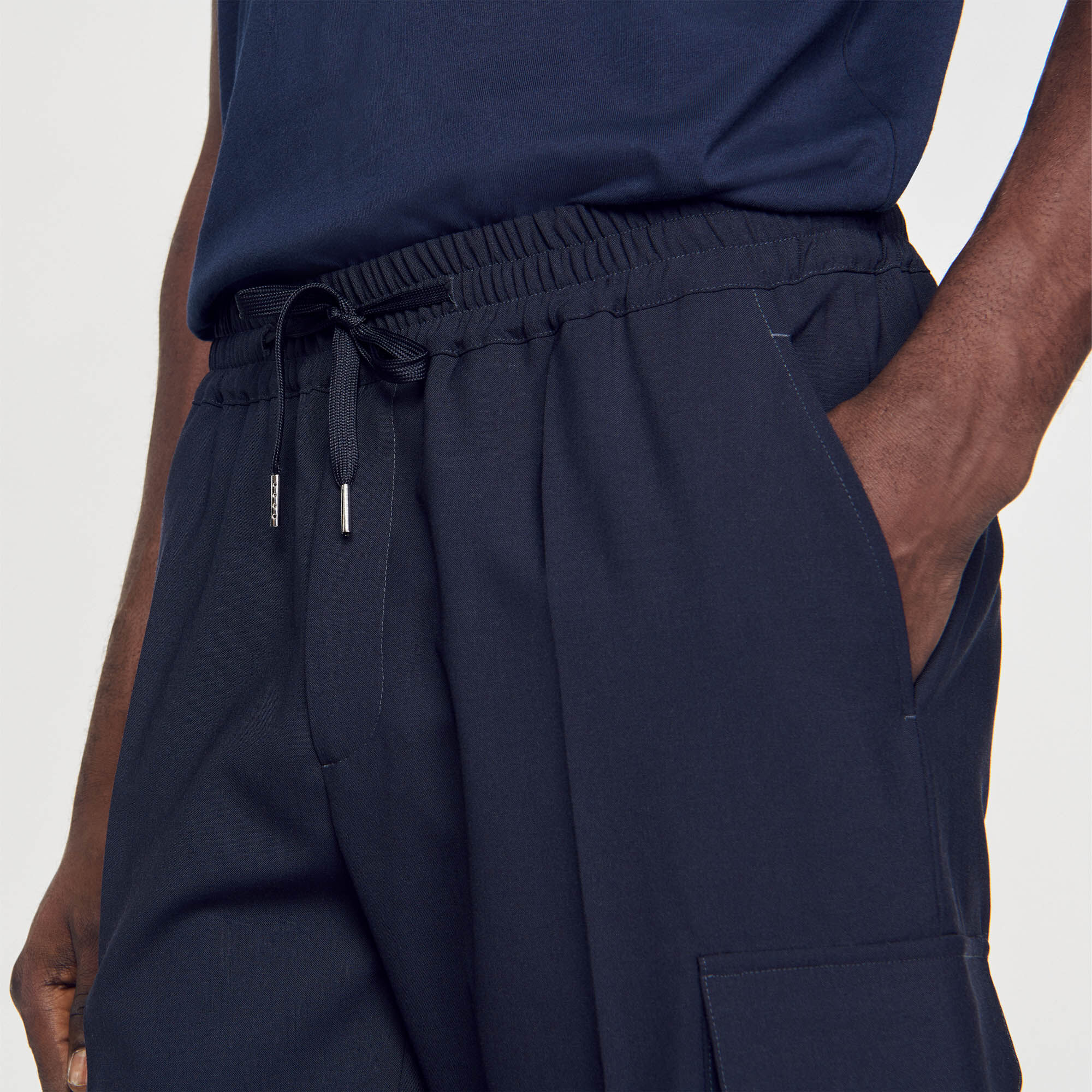 Pantalon cargo élastiqué