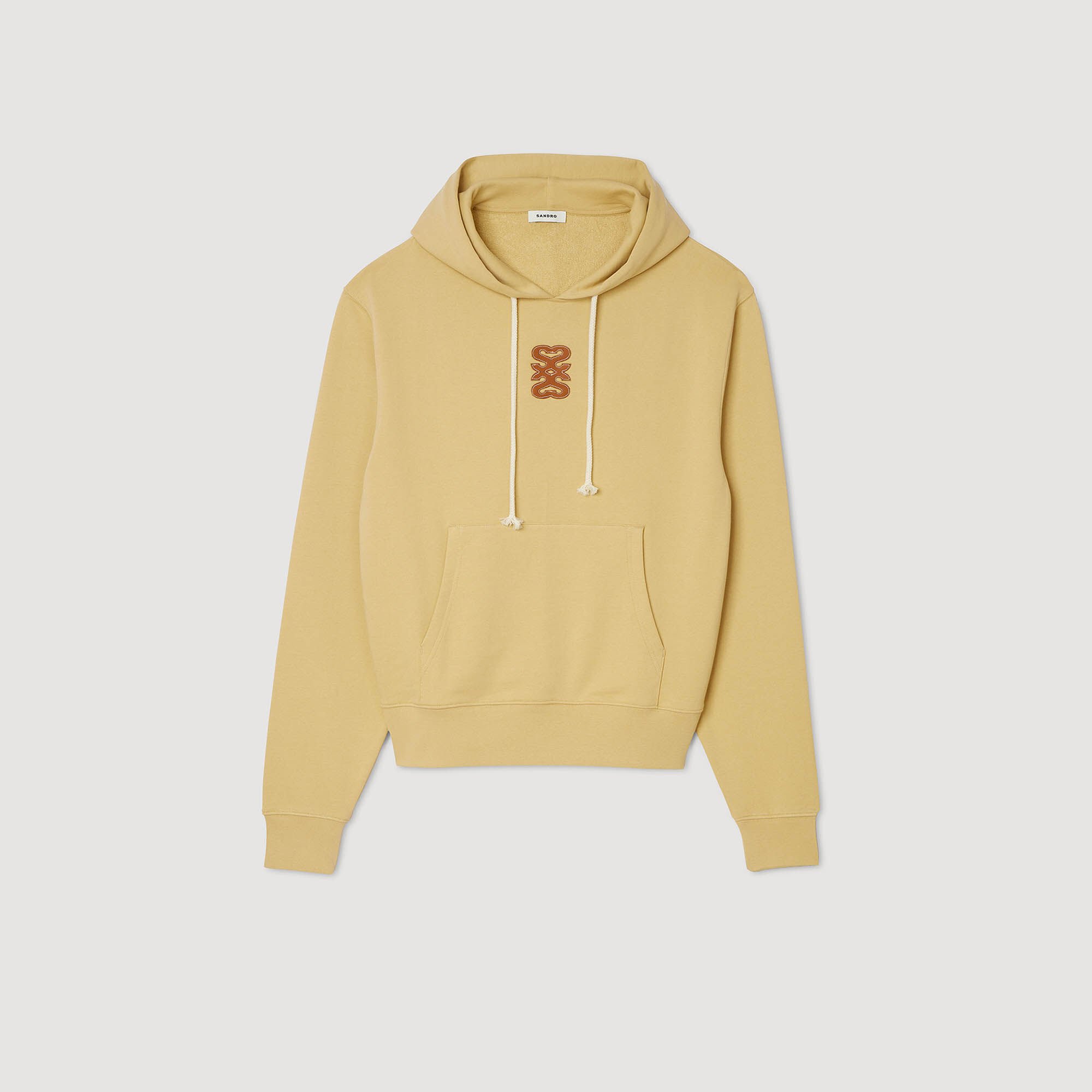 Sweatshirt à patch en cuir